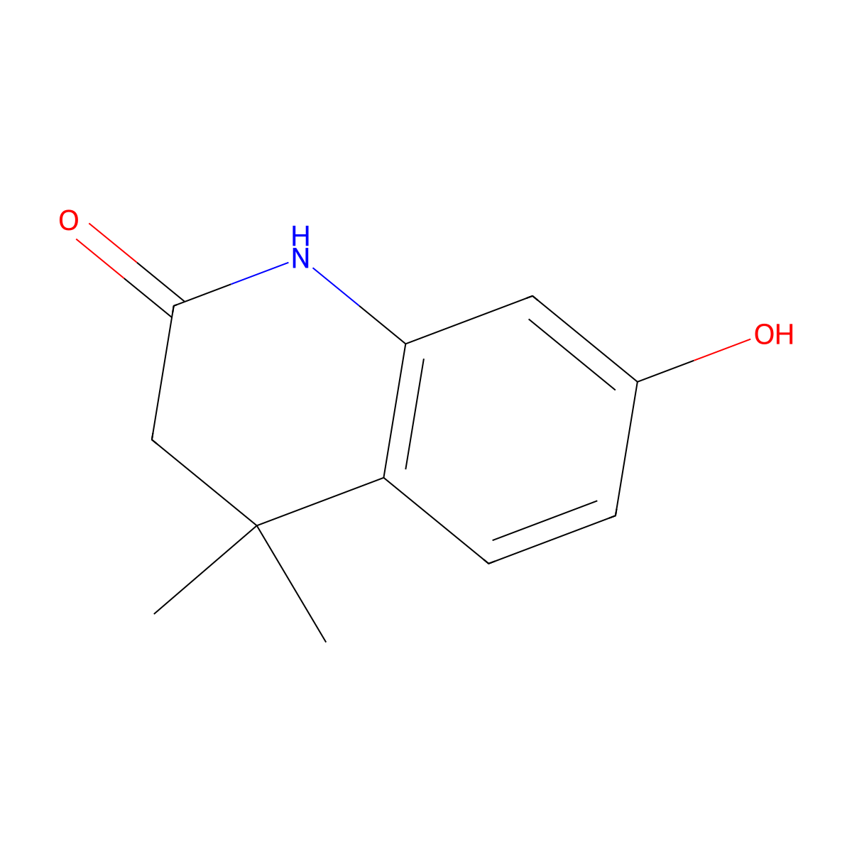 7-Hydroxy-4,4-dimethyl-3,4-dihydroquinolin-2(1H)-one molecular structure, CAS 156937-40-5