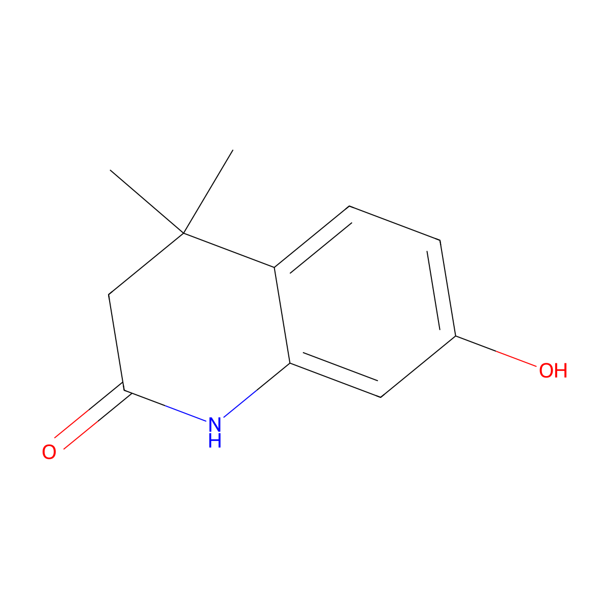 7-Hydroxy-4,4-dimethyl-3,4-dihydroquinolin-2(1H)-one molecular structure, CAS 156937-40-5