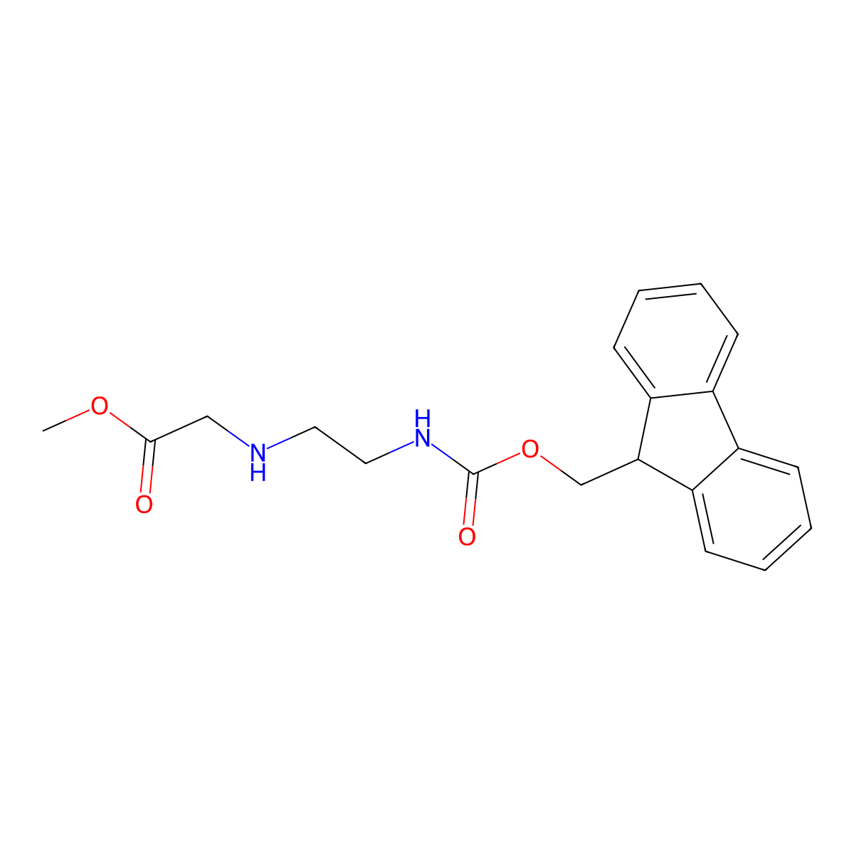 Methyl 2-(2-([(9H-fluoren-9-yl)methoxy]carbonylamino)ethylamino)acetate molecular structure, CAS 156939-69-4