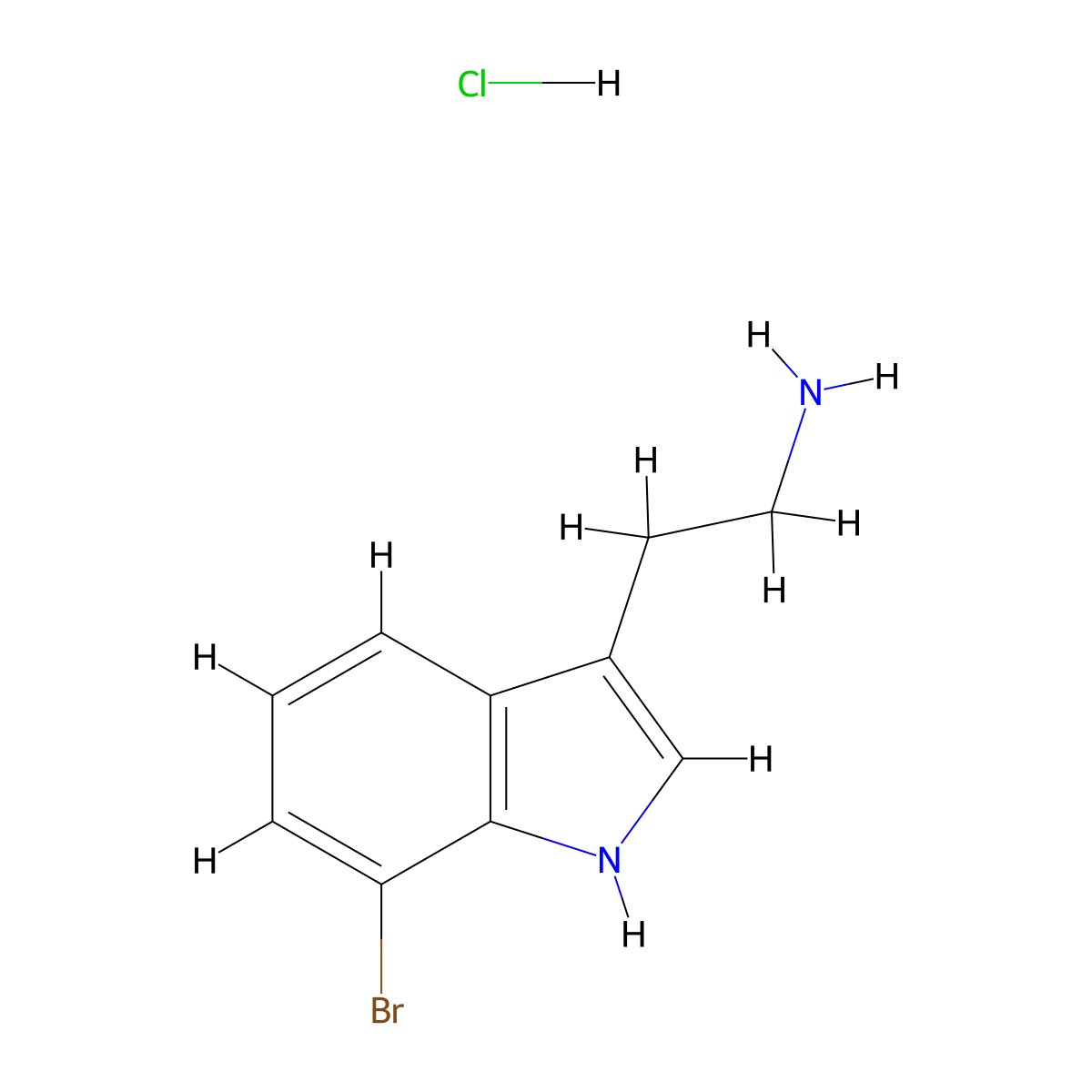 2-(7-bromo-1H-indol-3-yl)ethan-1-amine hydrochloride molecular structure, CAS 156941-60-5