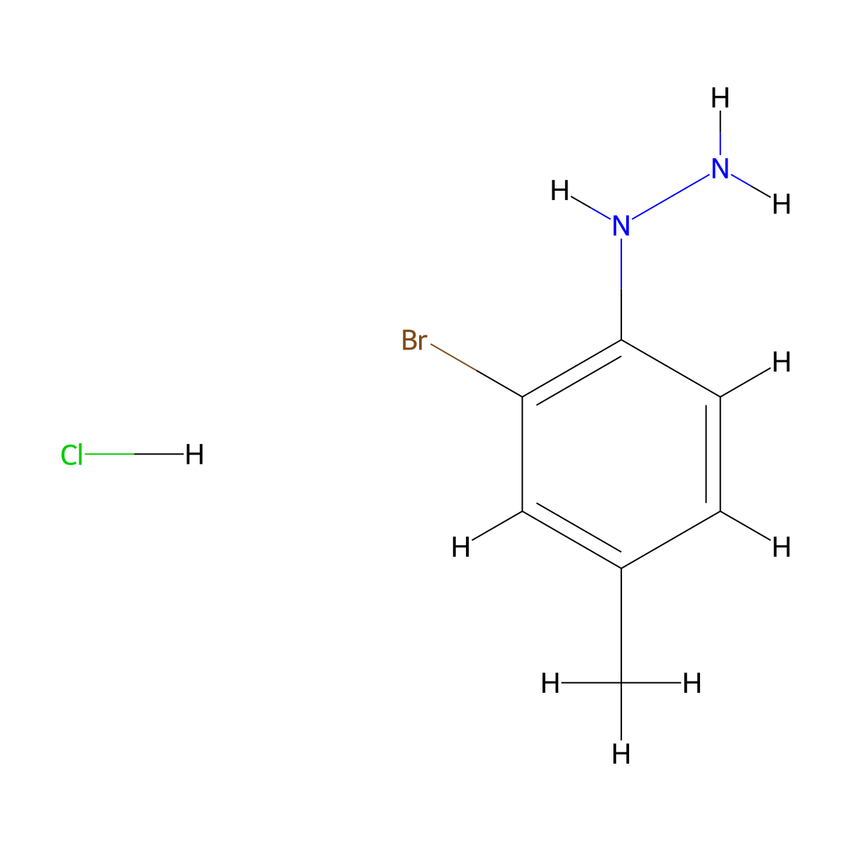 (2-Bbromo-4-methylphenyl)hydrazine hydrochloride molecular structure, CAS 156941-61-6