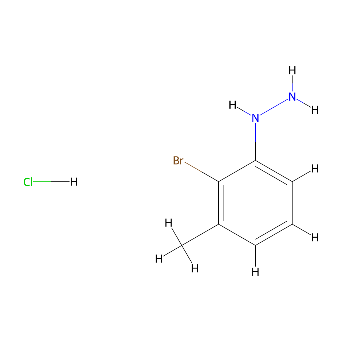 (2-Bromo-3-methylphenyl)hydrazine hydrochloride molecular structure, CAS 156941-75-2