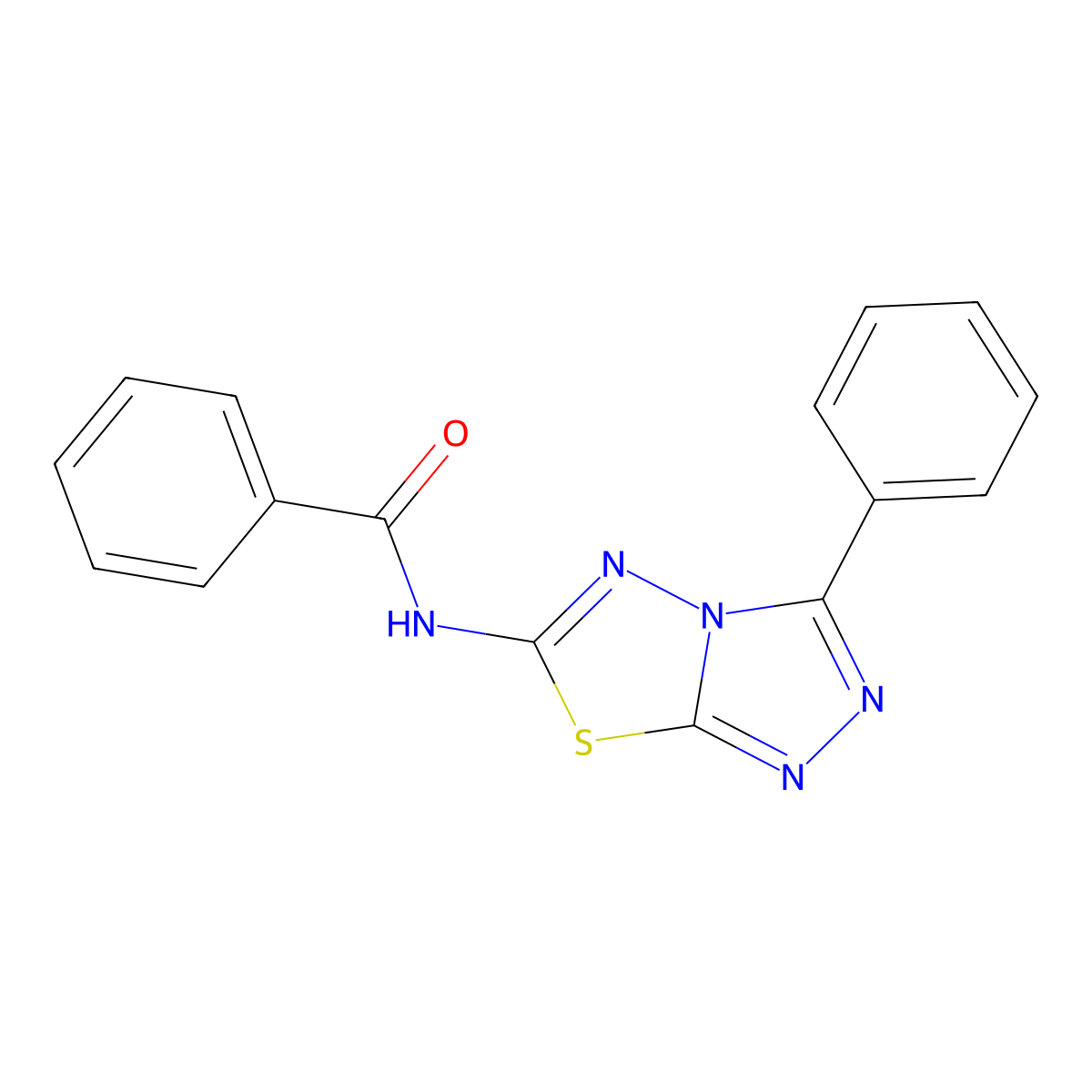 N-(3-phenyl[1,2,4]triazolo[3,4-b][1,3,4]thiadiazol-6-yl)benzamide molecular structure, CAS 156942-86-8