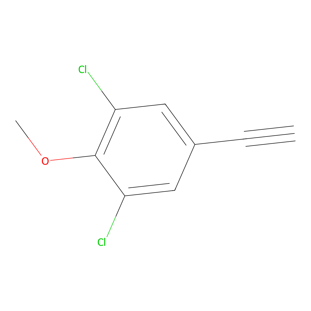 1,3-Dichloro-5-ethynyl-2-methoxybenzene molecular structure, CAS 1569438-68-1