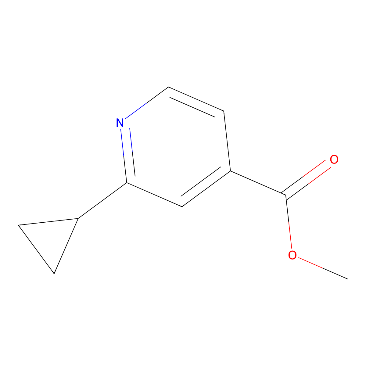 Methyl 2-cyclopropylpyridine-4-carboxylate molecular structure, CAS 1569462-81-2