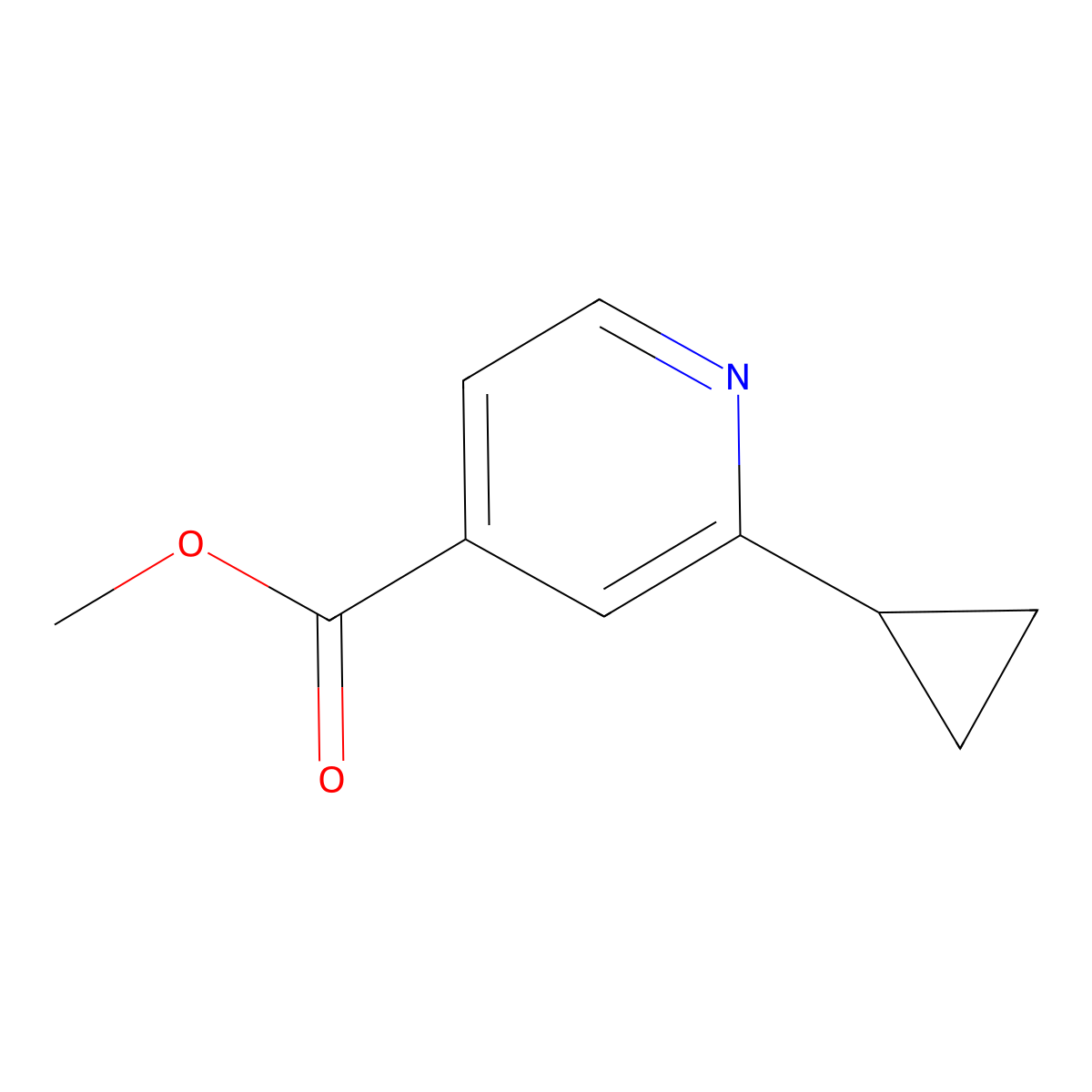 Methyl 2-cyclopropylpyridine-4-carboxylate molecular structure, CAS 1569462-81-2
