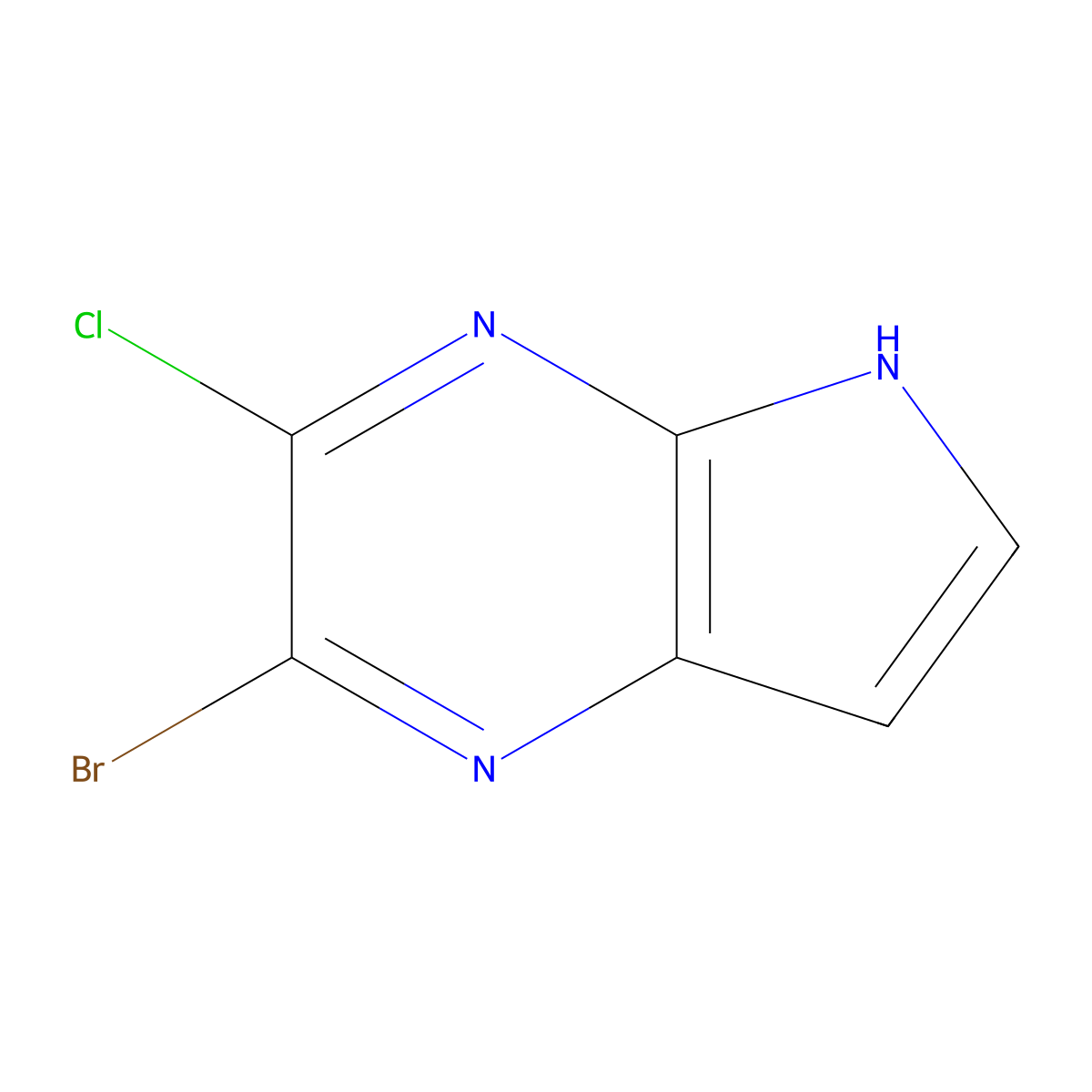 2-bromo-3-chloro-5H-pyrrolo[2,3-b]pyrazine molecular structure, CAS 1569514-98-2