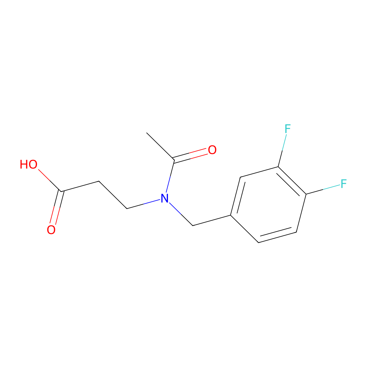 3-{N-[(3,4-difluorophenyl)methyl]acetamido}propanoic acid molecular structure, CAS 1569545-21-6