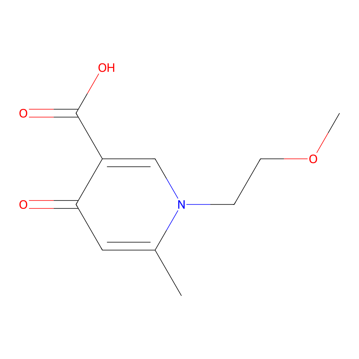 1-(2-Methoxyethyl)-6-methyl-4-oxo-1,4-dihydropyridine-3-carboxylic acid molecular structure, CAS 1569650-86-7