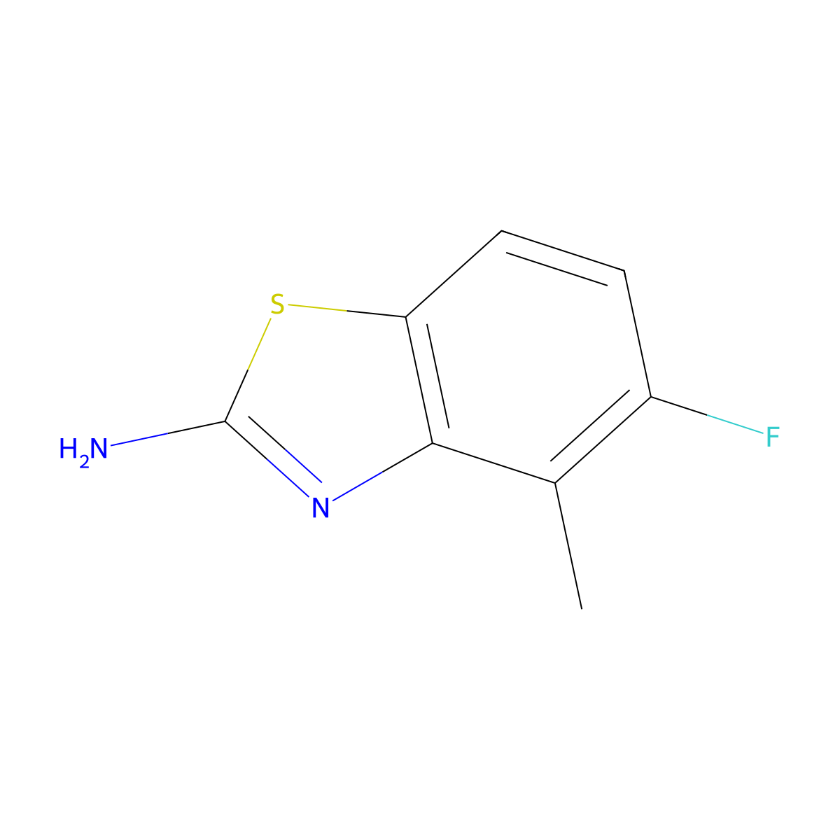 5-Fluoro-4-methyl-1,3-benzothiazol-2-amine molecular structure, CAS 156970-37-5