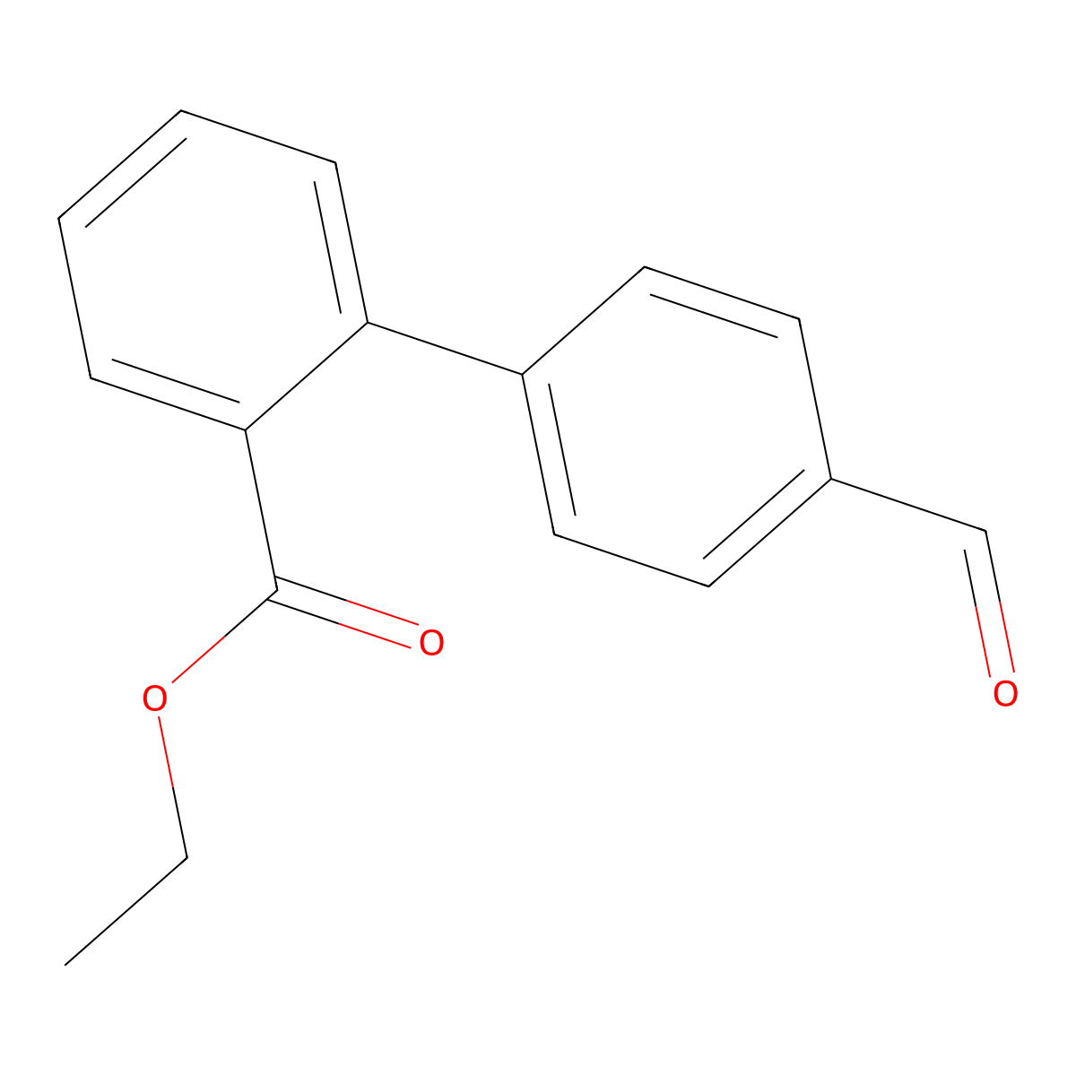 Ethyl 4'-formyl-[1,1'-biphenyl]-2-carboxylate molecular structure, CAS 156972-84-8