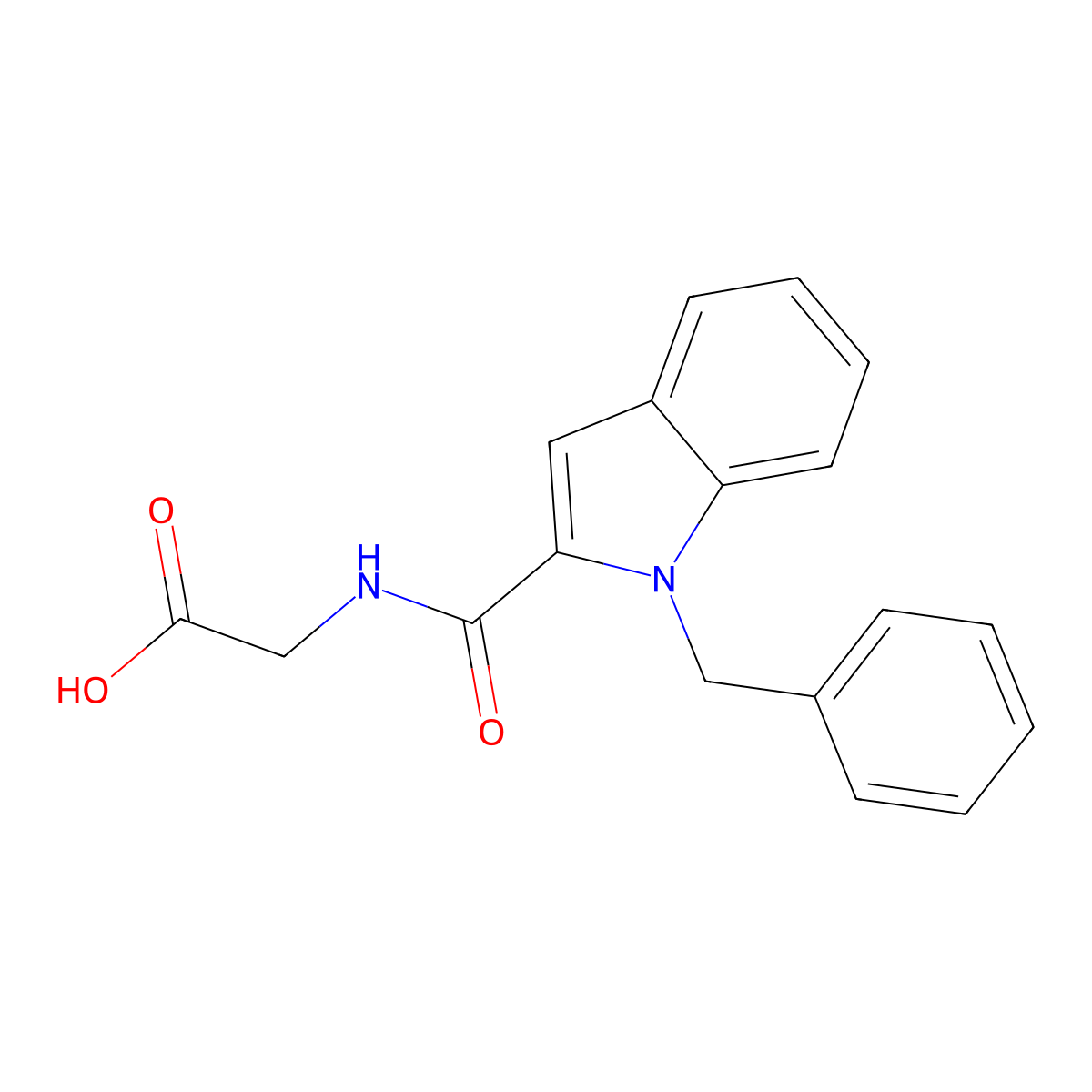 N-[(1-benzyl-1H-indol-2-yl)carbonyl]glycine molecular structure, CAS 1569734-88-8