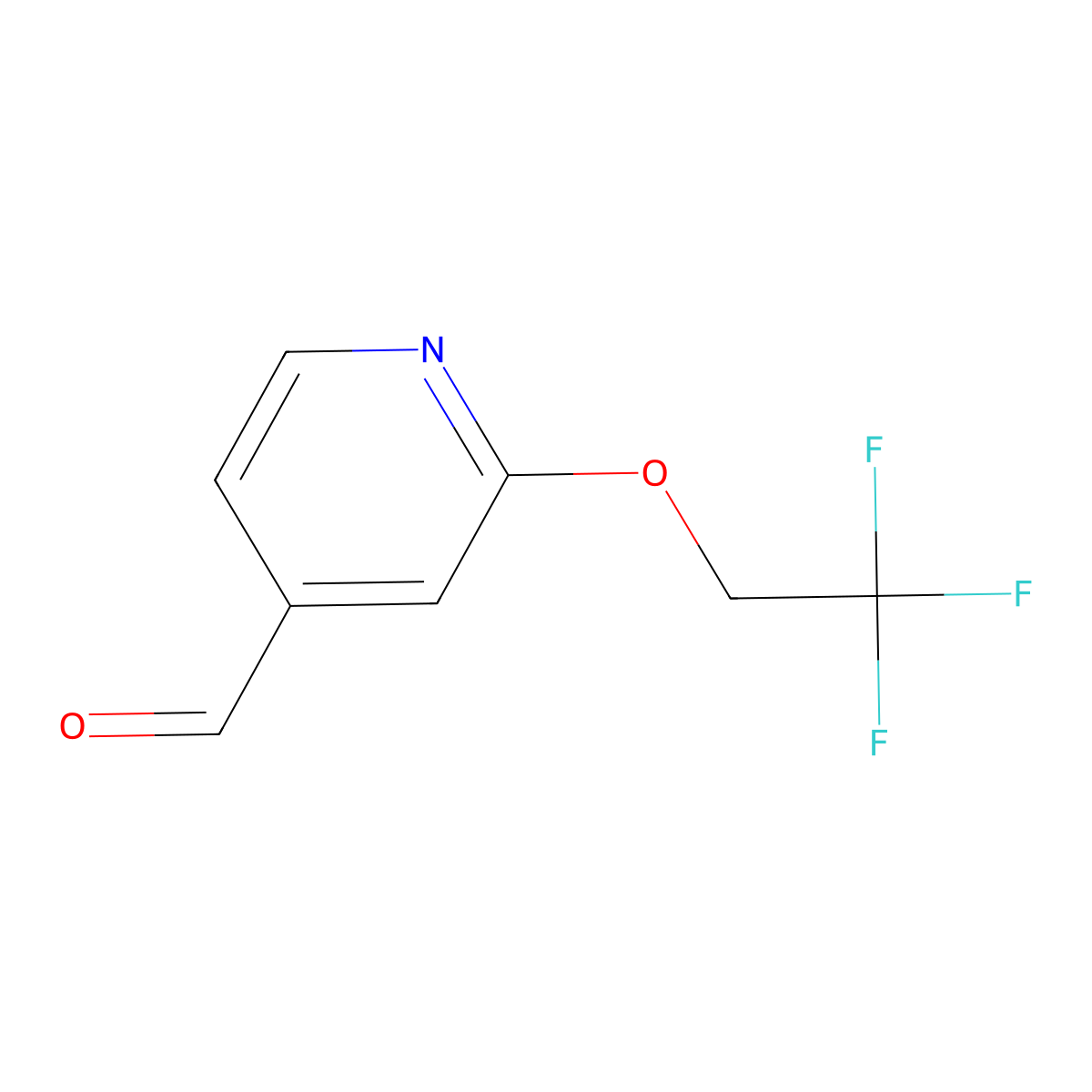 4-Pyridinecarboxaldehyde, 2-(2,2,2-trifluoroethoxy)- molecular structure, CAS 1569853-29-7