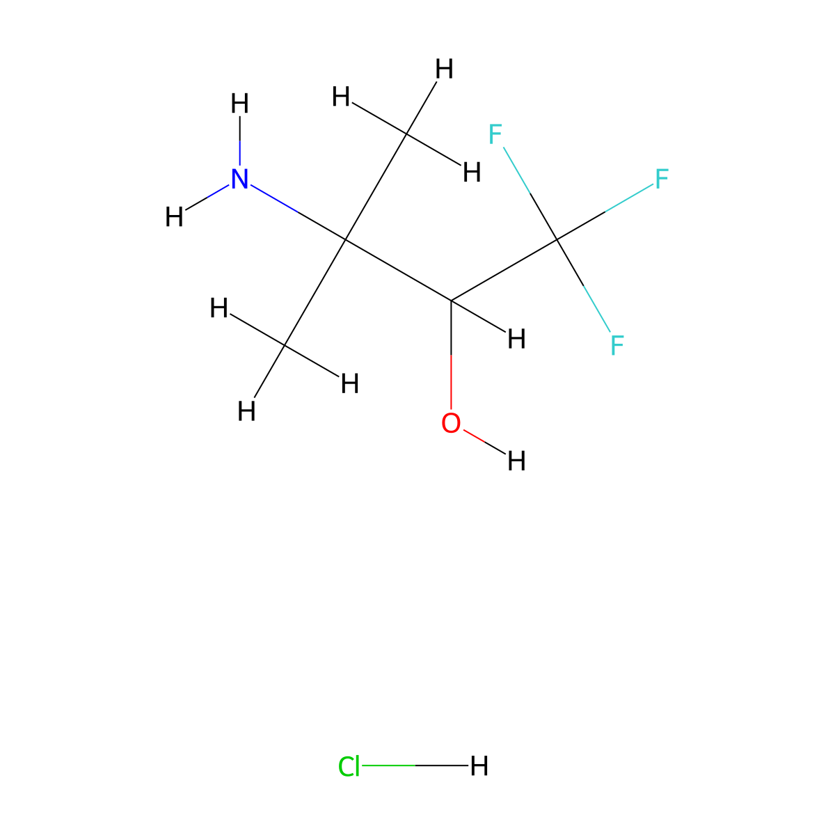 3-Amino-1,1,1-trifluoro-3-methylbutan-2-ol hydrochloride molecular structure, CAS 156990-55-5