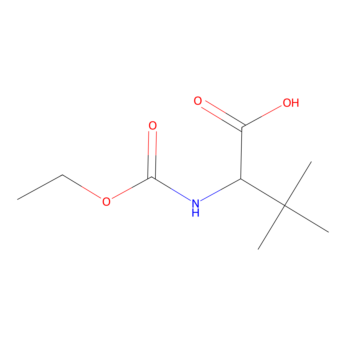 (S)-2-((ethoxycarbonyl)amino)-3,3-dimethylbutanoic acid molecular structure, CAS 156990-58-8