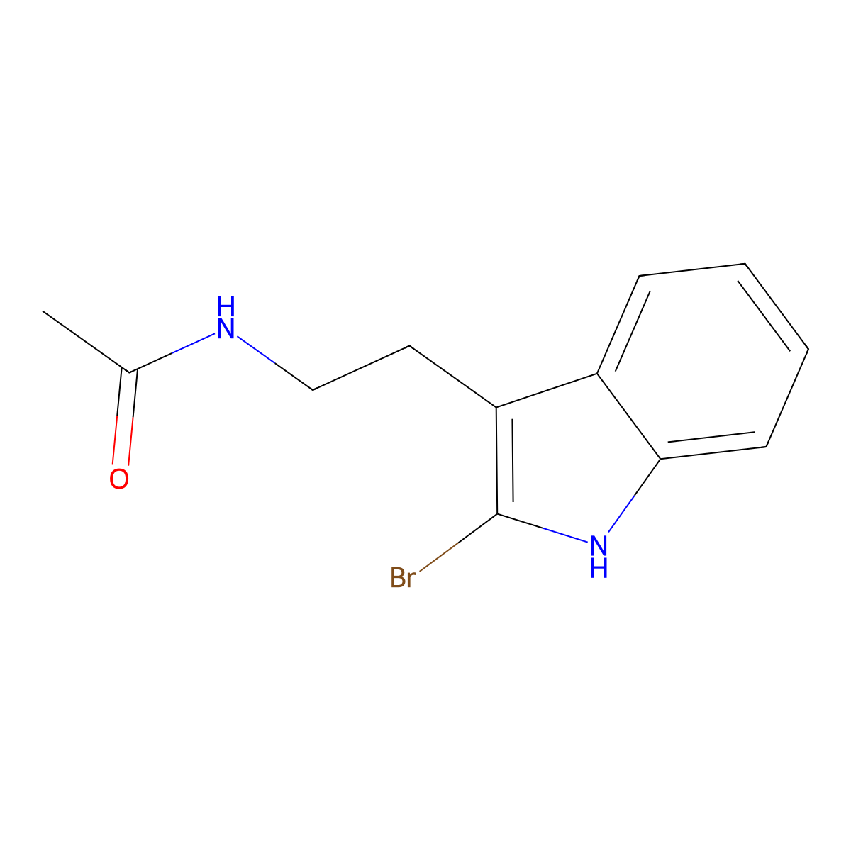 N-(2-(2-Bromo-1H-indol-3-yl)ethyl)acetamide molecular structure, CAS 156997-99-8