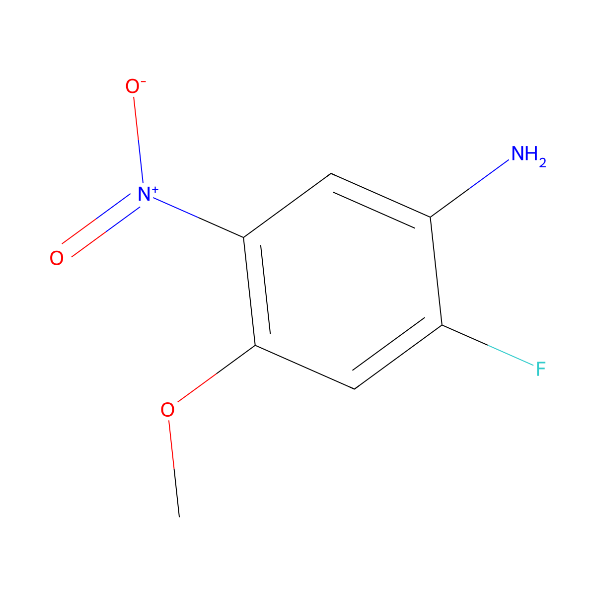 2-Fluoro-4-methoxy-5-nitrophenylamine molecular structure, CAS 1569986-91-9
