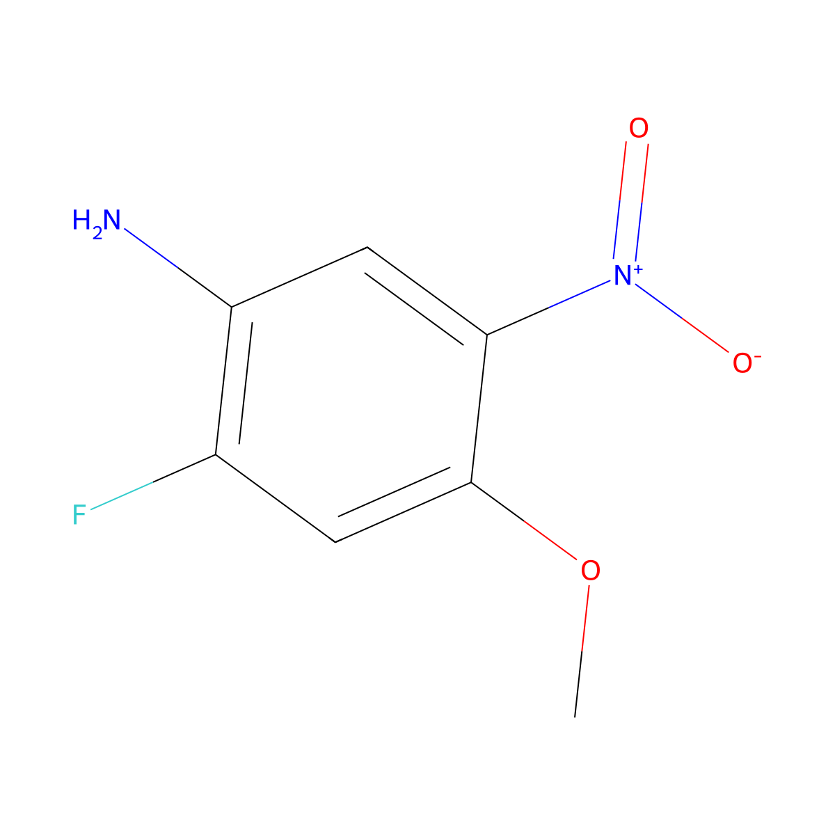 2-Fluoro-4-methoxy-5-nitrophenylamine molecular structure, CAS 1569986-91-9