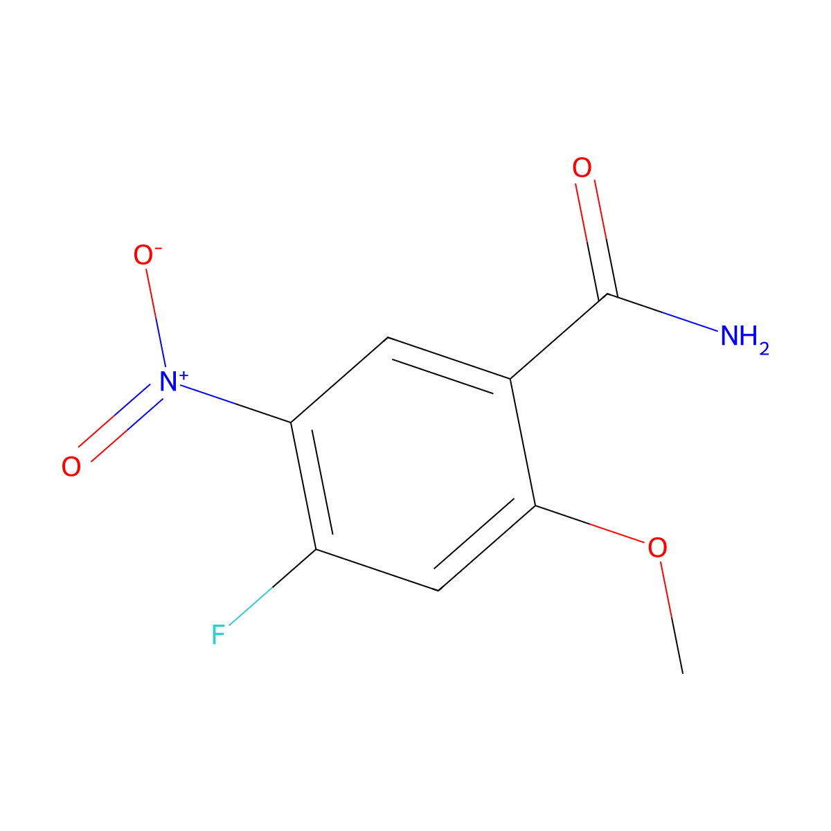 4-Fluoro-2-methoxy-5-nitro-benzamide molecular structure, CAS 1569987-64-9