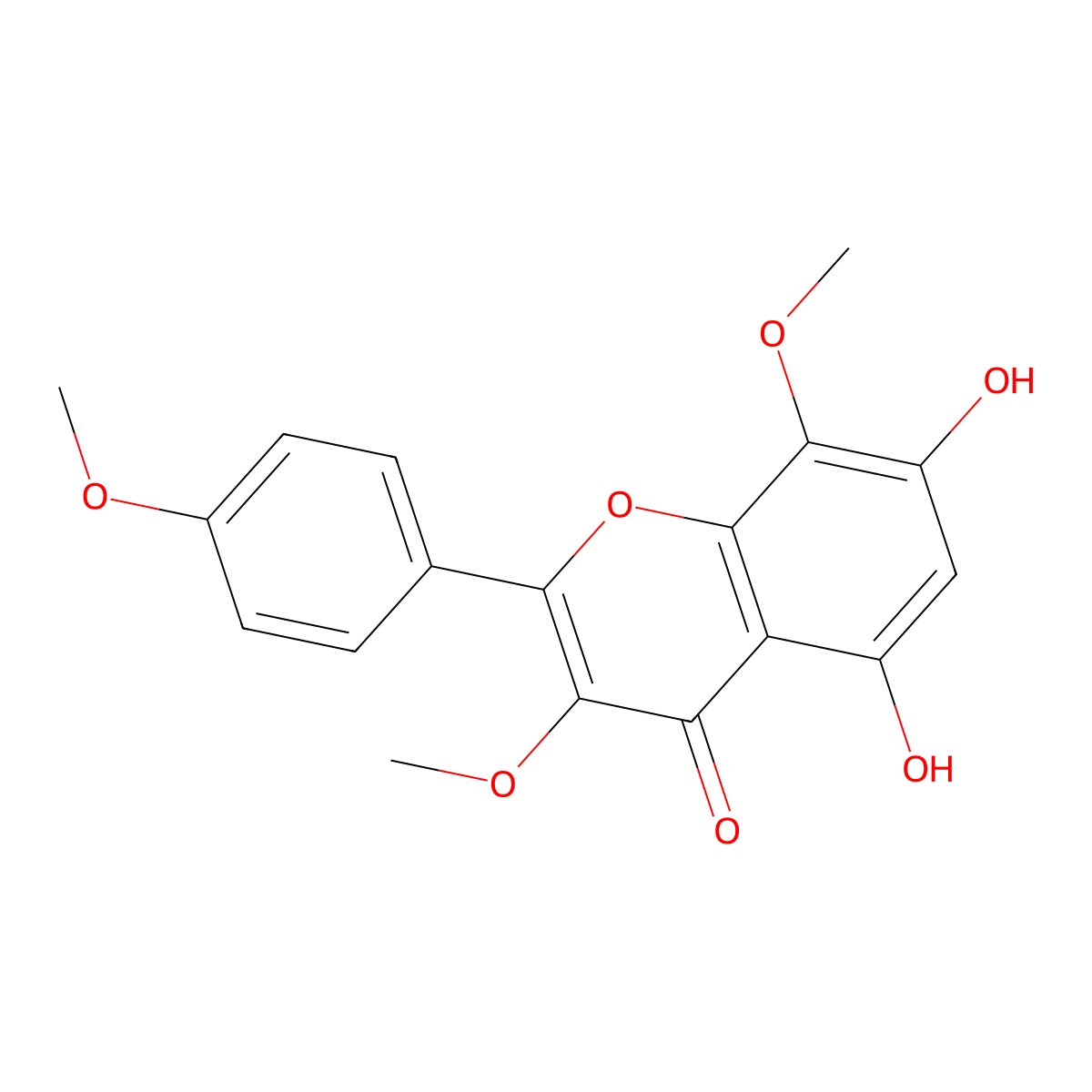 Herbacetin 3,8,4'-trimethyl ether molecular structure, CAS 1570-09-8