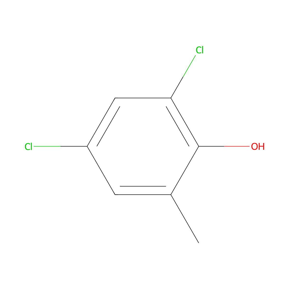 2,4-Dichloro-6-methylphenol molecular structure, CAS 1570-65-6