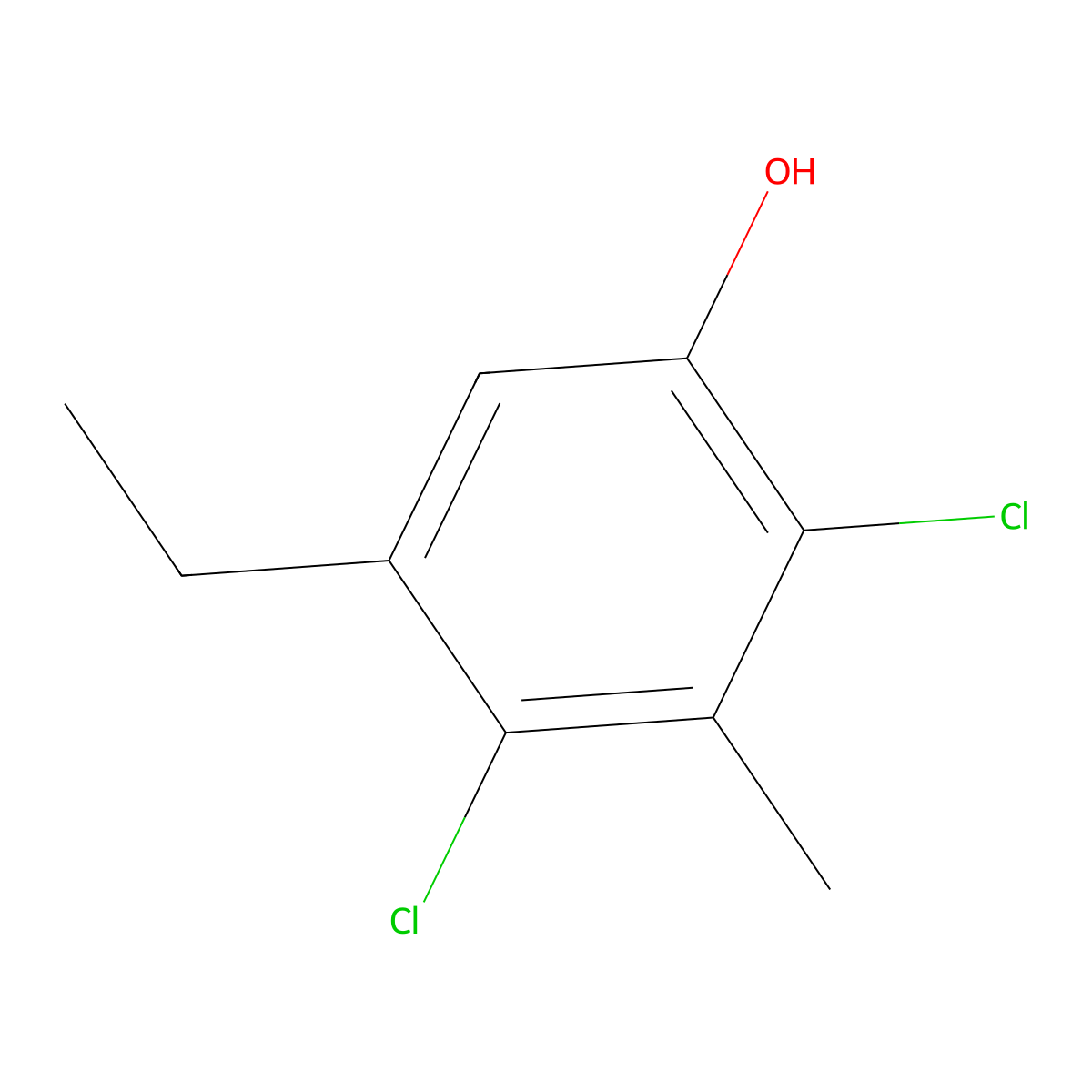 2,4-Dichloro-5-ethyl-3-methylphenol molecular structure, CAS 1570-75-8