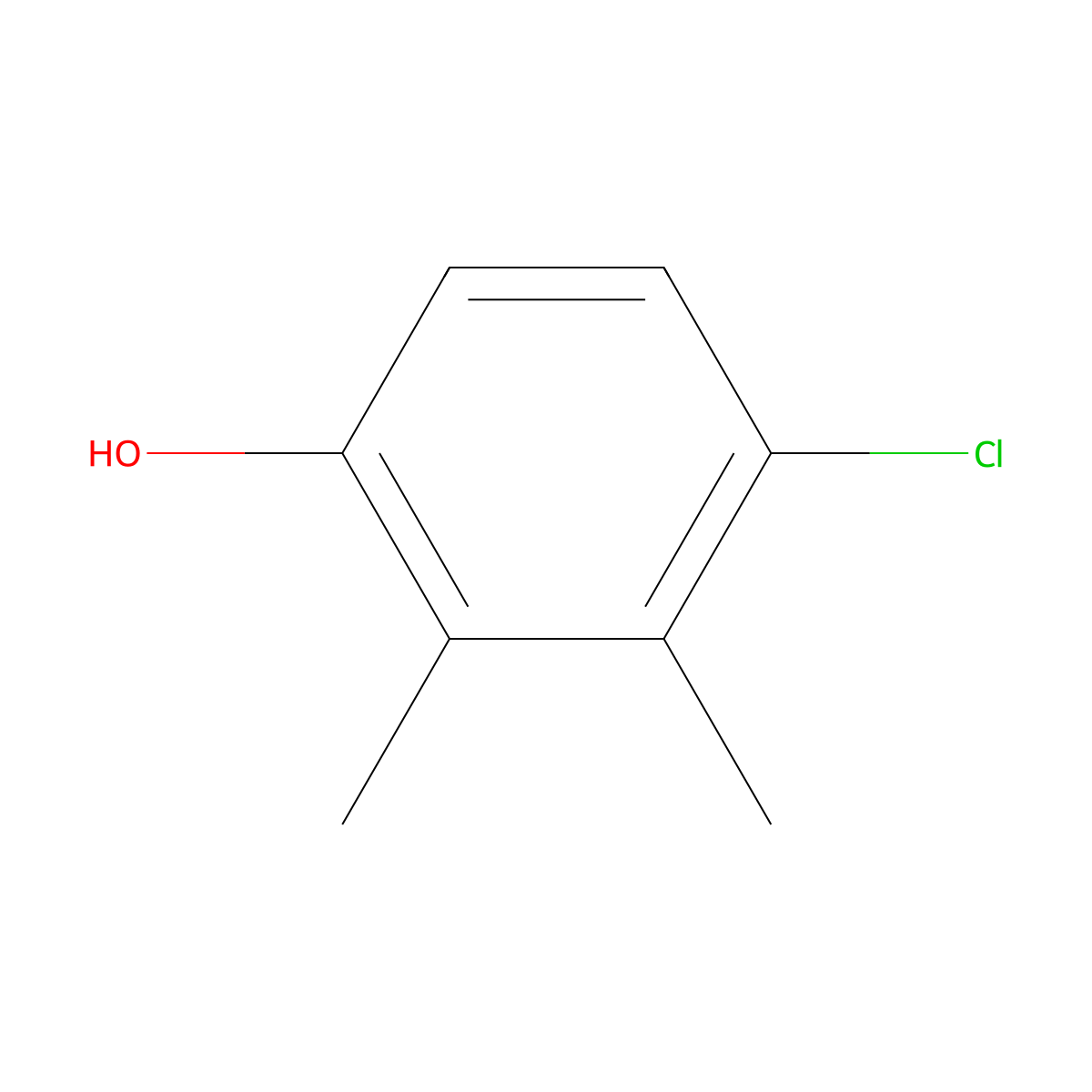 Phenol, chlorodimethyl- molecular structure, CAS 1570-76-9