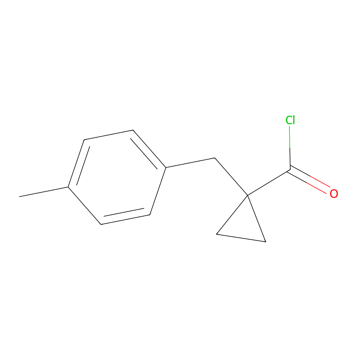 1-((p-Tolyl)methyl)cyclopropanecarbonyl chloride molecular structure, CAS 1570-86-1