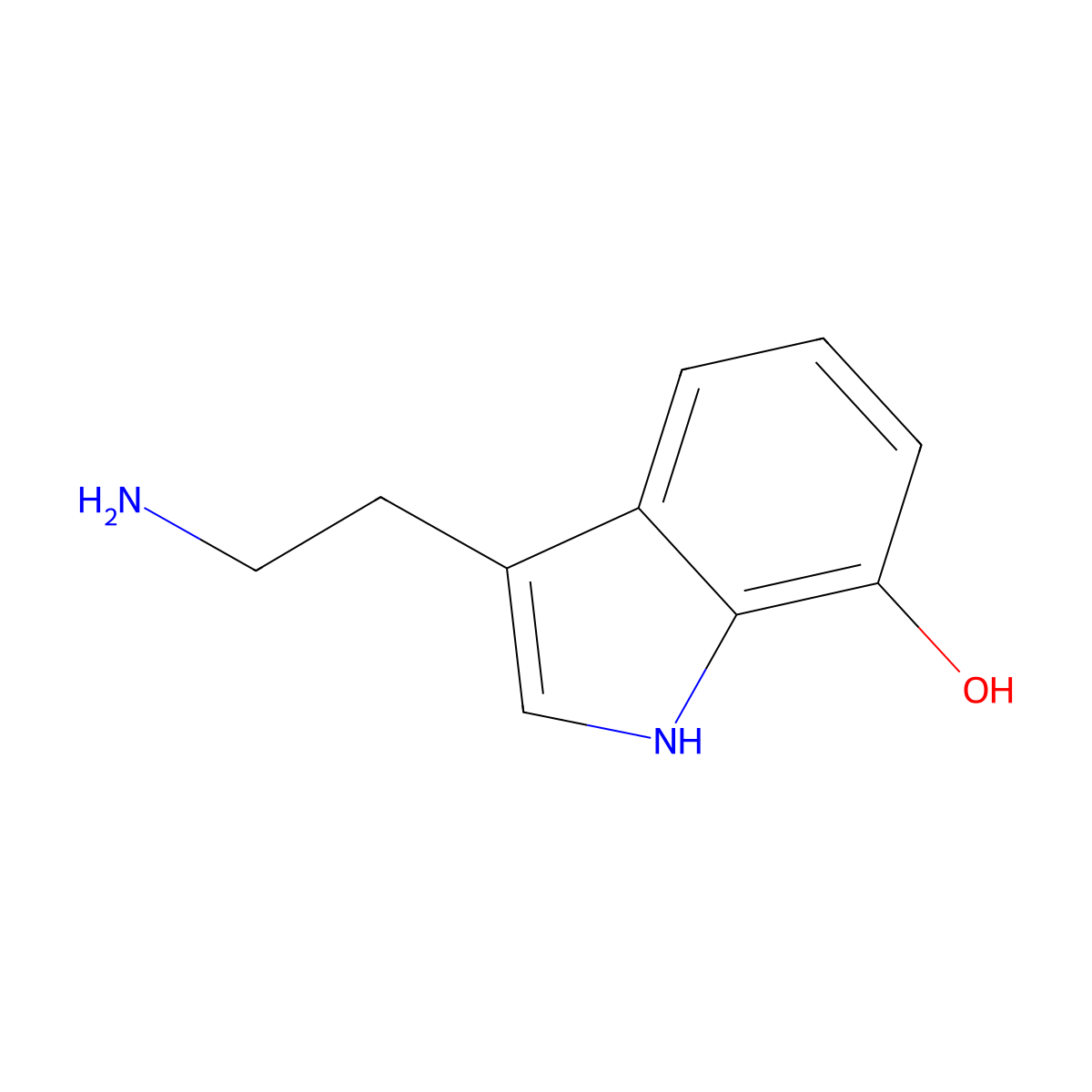 3-(2-aminoethyl)-1H-indol-7-ol molecular structure, CAS 15700-23-9