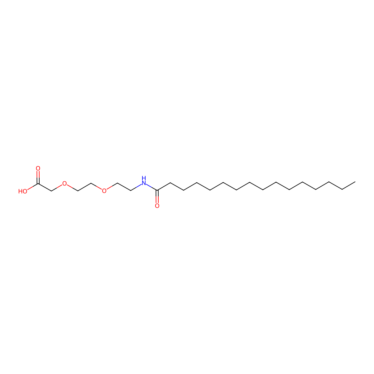 Palmitoyl-8-amino-3,6-dioxaoctanoic acid molecular structure, CAS 1570043-00-3