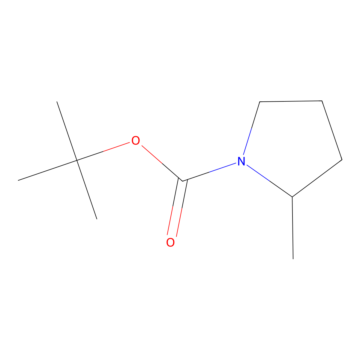 (R)-1-Boc-2-methylpyrrolidine molecular structure, CAS 157007-54-0