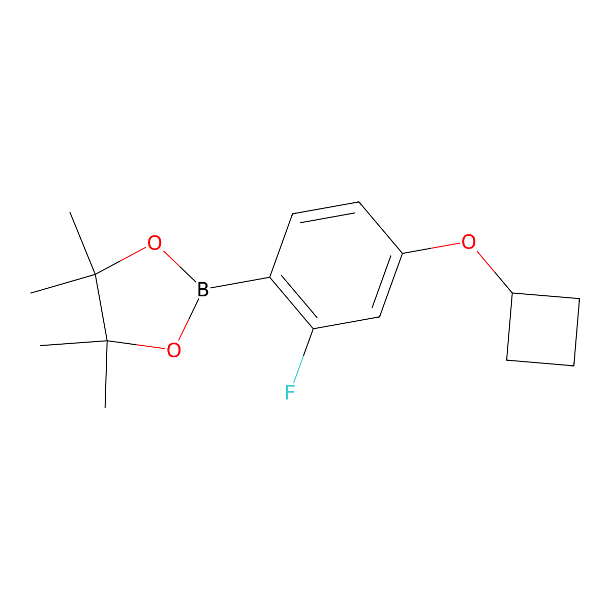 2-(4-Cyclobutoxy-2-fluorophenyl)-4,4,5,5-tetramethyl-1,3,2-dioxaborolane molecular structure, CAS 1570139-83-1