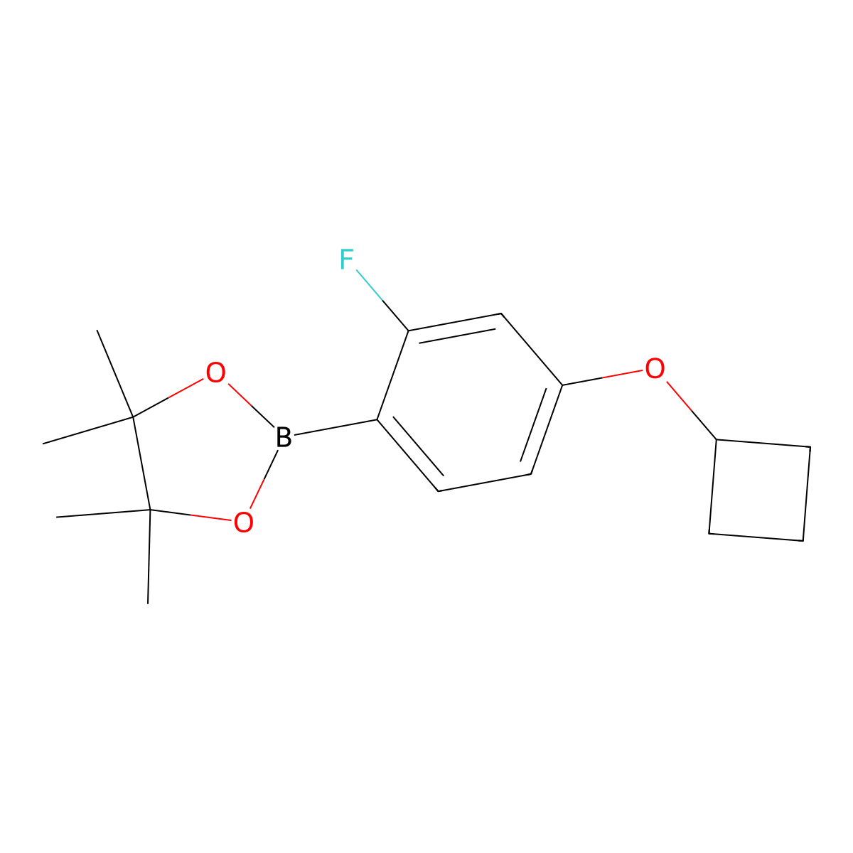 2-(4-Cyclobutoxy-2-fluorophenyl)-4,4,5,5-tetramethyl-1,3,2-dioxaborolane molecular structure, CAS 1570139-83-1
