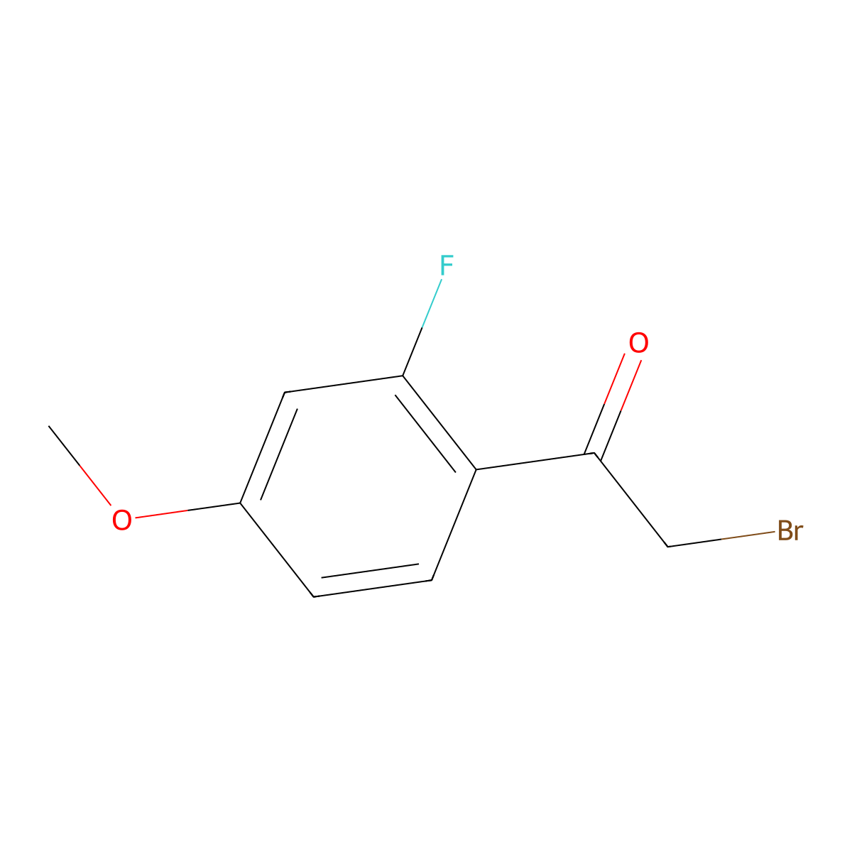 2-Fluoro-4-methoxyphenacyl bromide molecular structure, CAS 157014-35-2