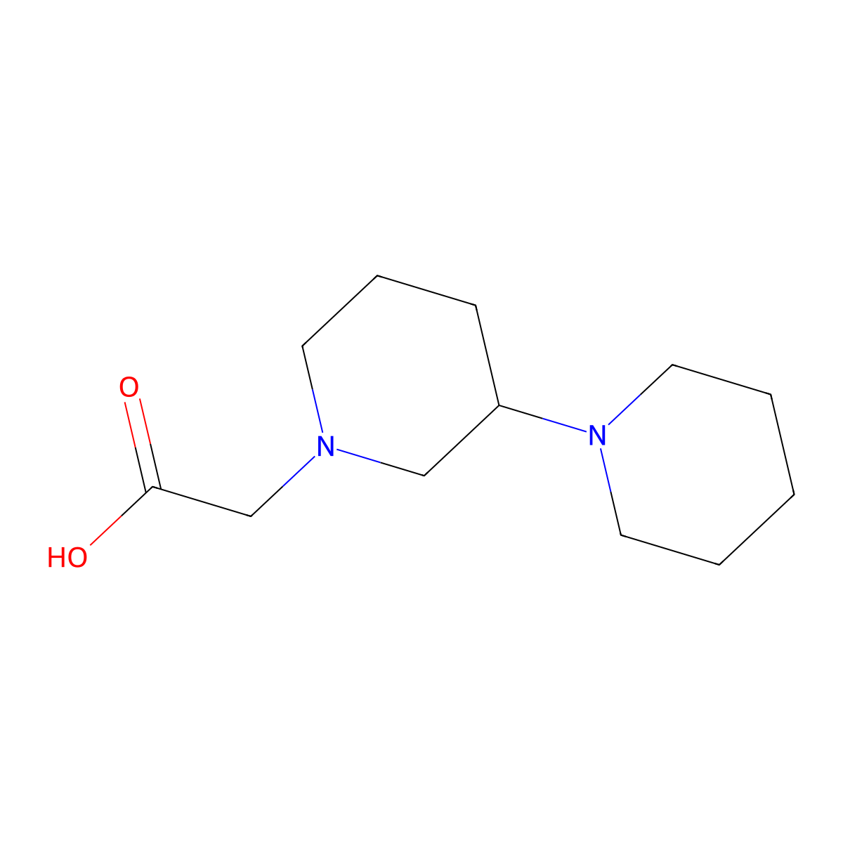 2-([1,3'-Bipiperidin]-1'-yl)acetic acid molecular structure, CAS 1570169-72-0