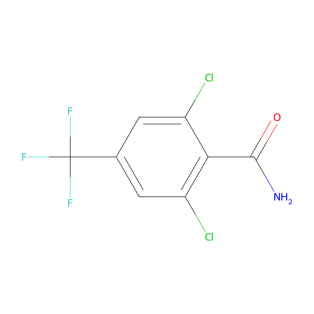 2,6-Dichloro-4-(trifluoromethyl)benzamide molecular structure, CAS 157021-70-0
