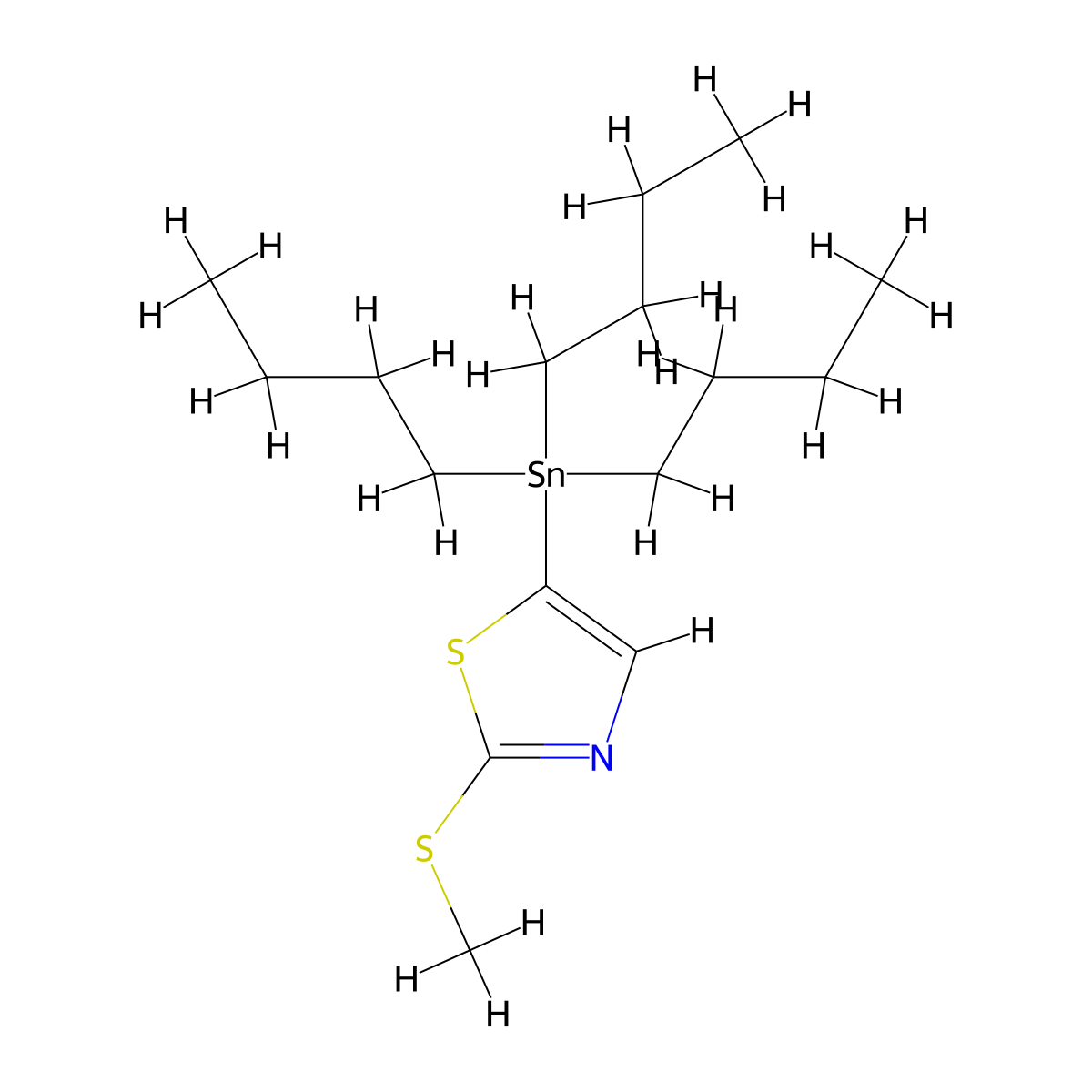 2-(Methylthio)-5-(tributylstannyl)thiazole molecular structure, CAS 157025-34-8