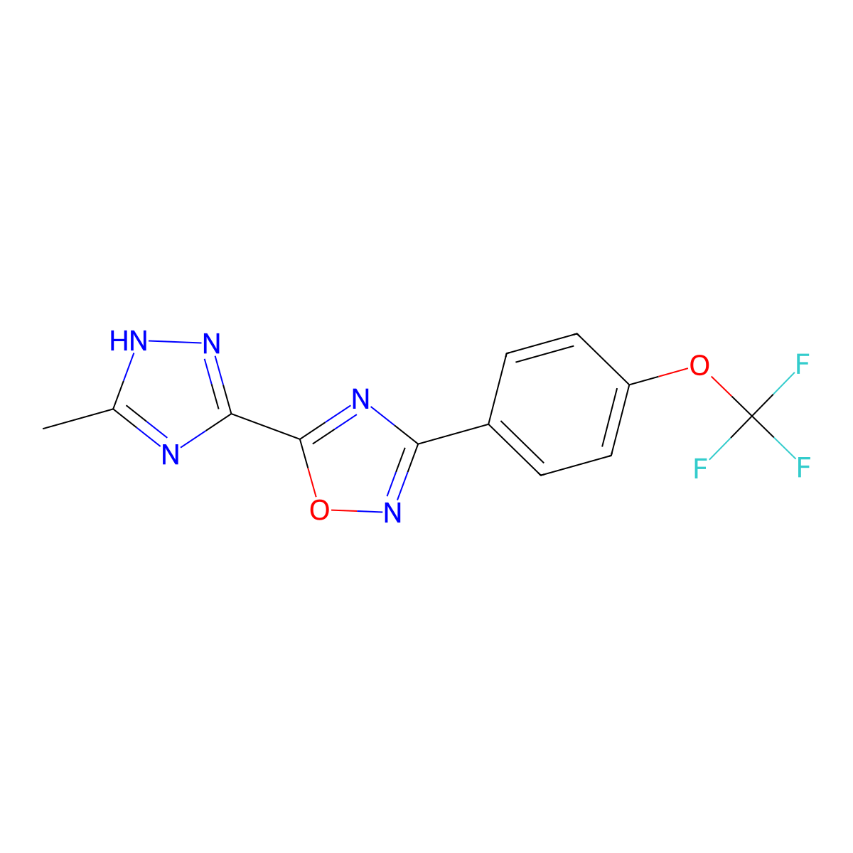 5-(5-methyl-1H-1,2,4-triazol-3-yl)-3-[4-(trifluoromethoxy)phenyl]-1,2,4-oxadiazole molecular structure, CAS 1570493-58-1