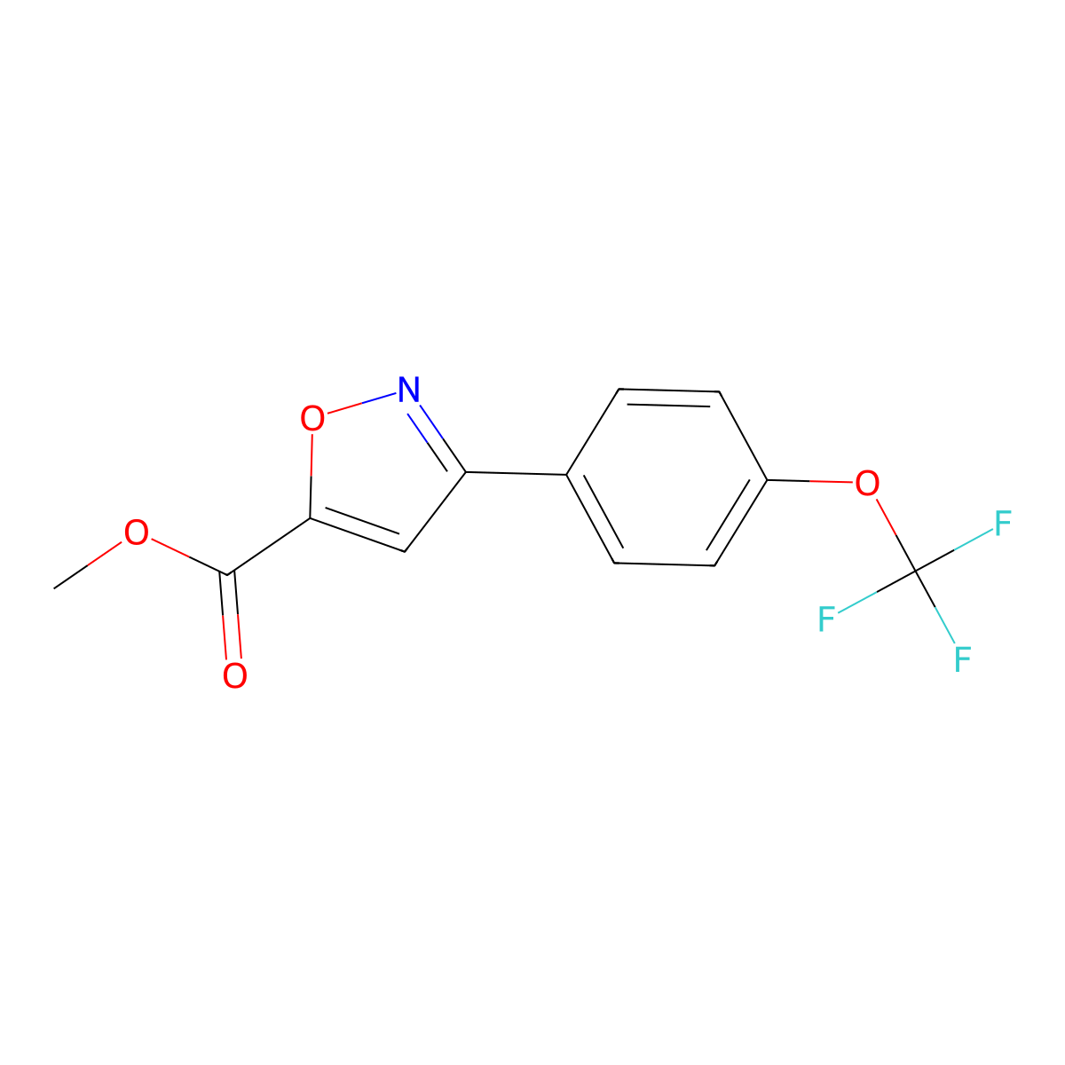 Methyl 3-(4-(trifluoromethoxy)phenyl)isoxazole-5-carboxylate molecular structure, CAS 1570497-01-6