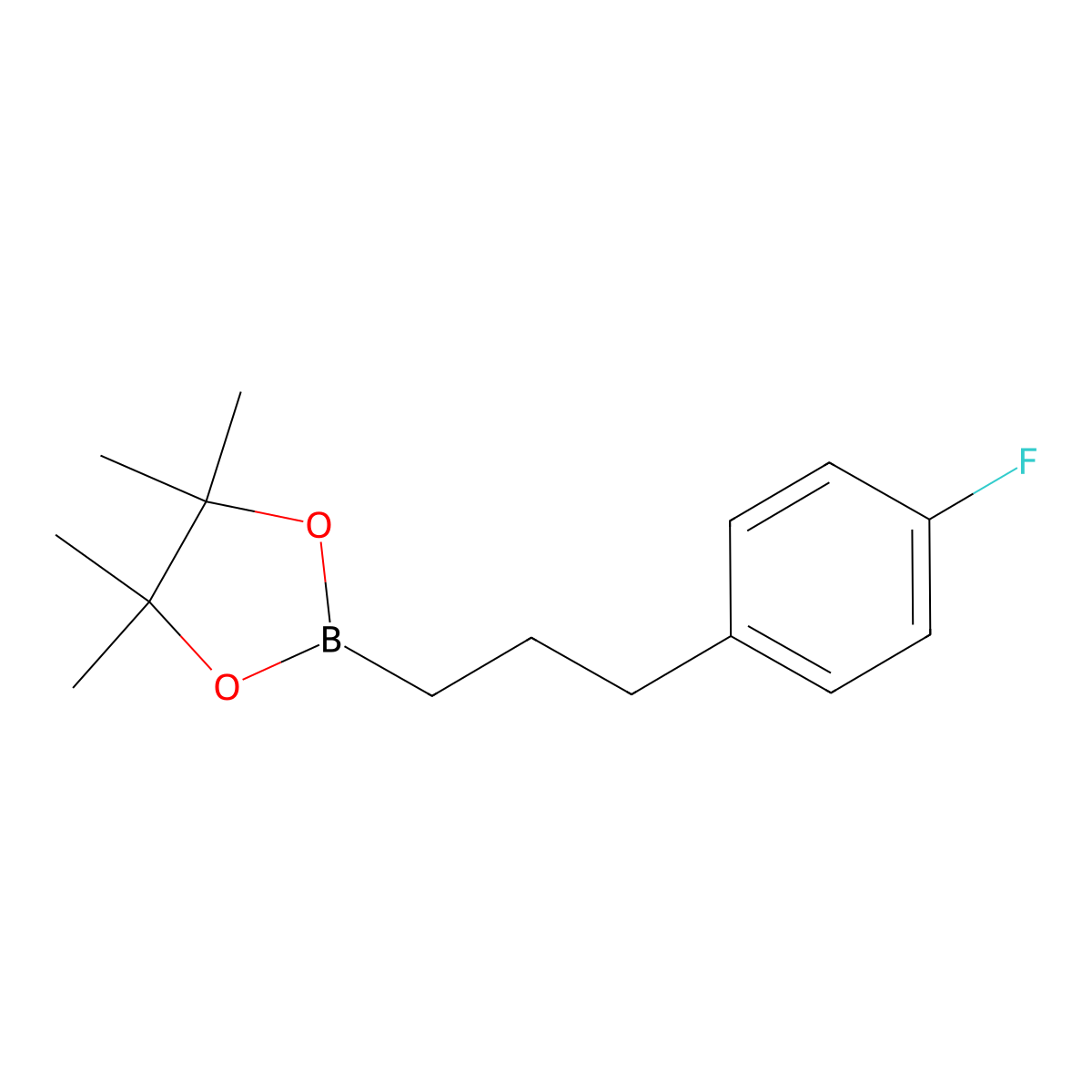 2-(3-(4-Fluorophenyl)propyl)-4,4,5,5-tetramethyl-1,3,2-dioxaborolane molecular structure, CAS 1570510-53-0
