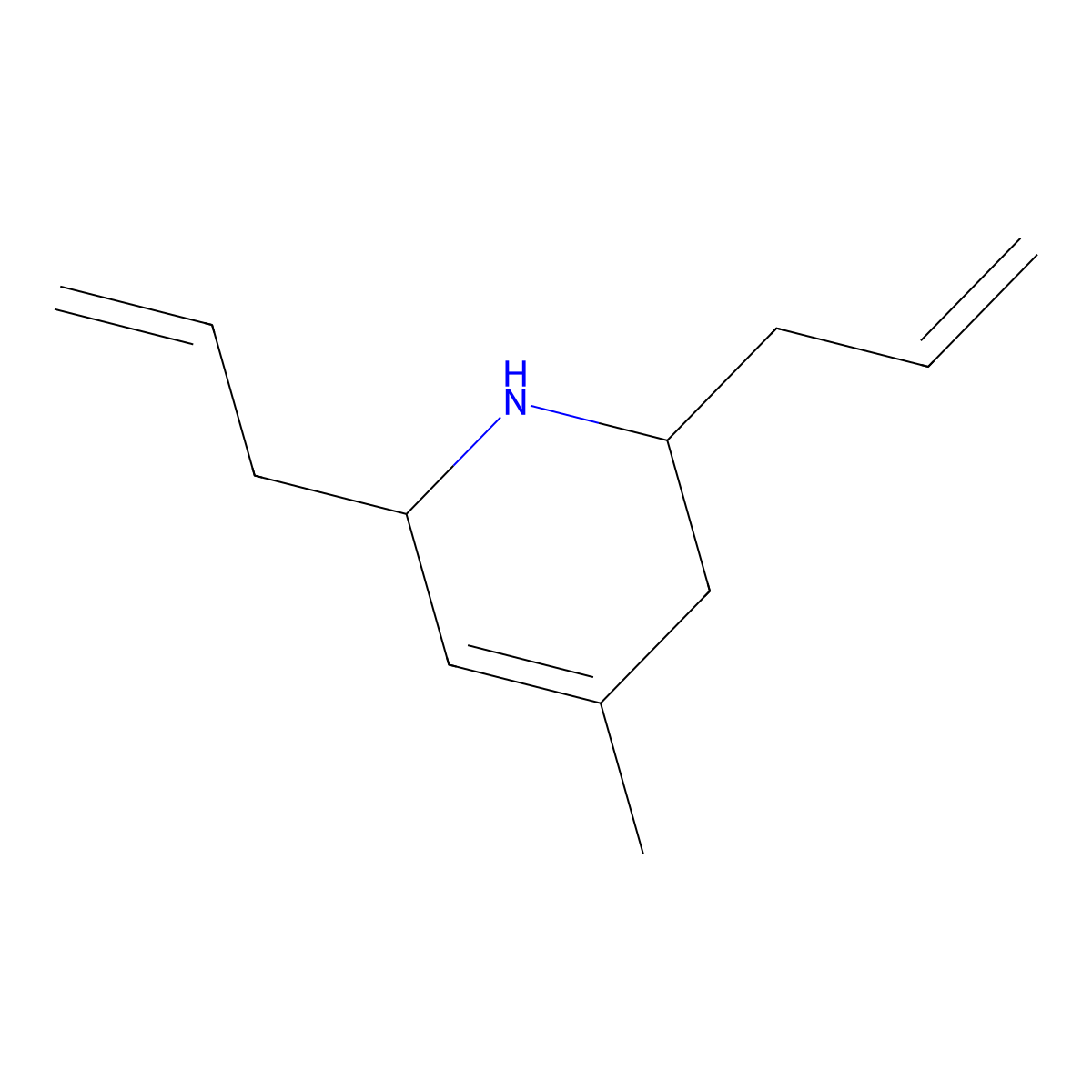 (2S,6S)-2,6-Diallyl-4-methyl-1,2,3,6-tetrahydropyridine molecular structure, CAS 157056-58-1