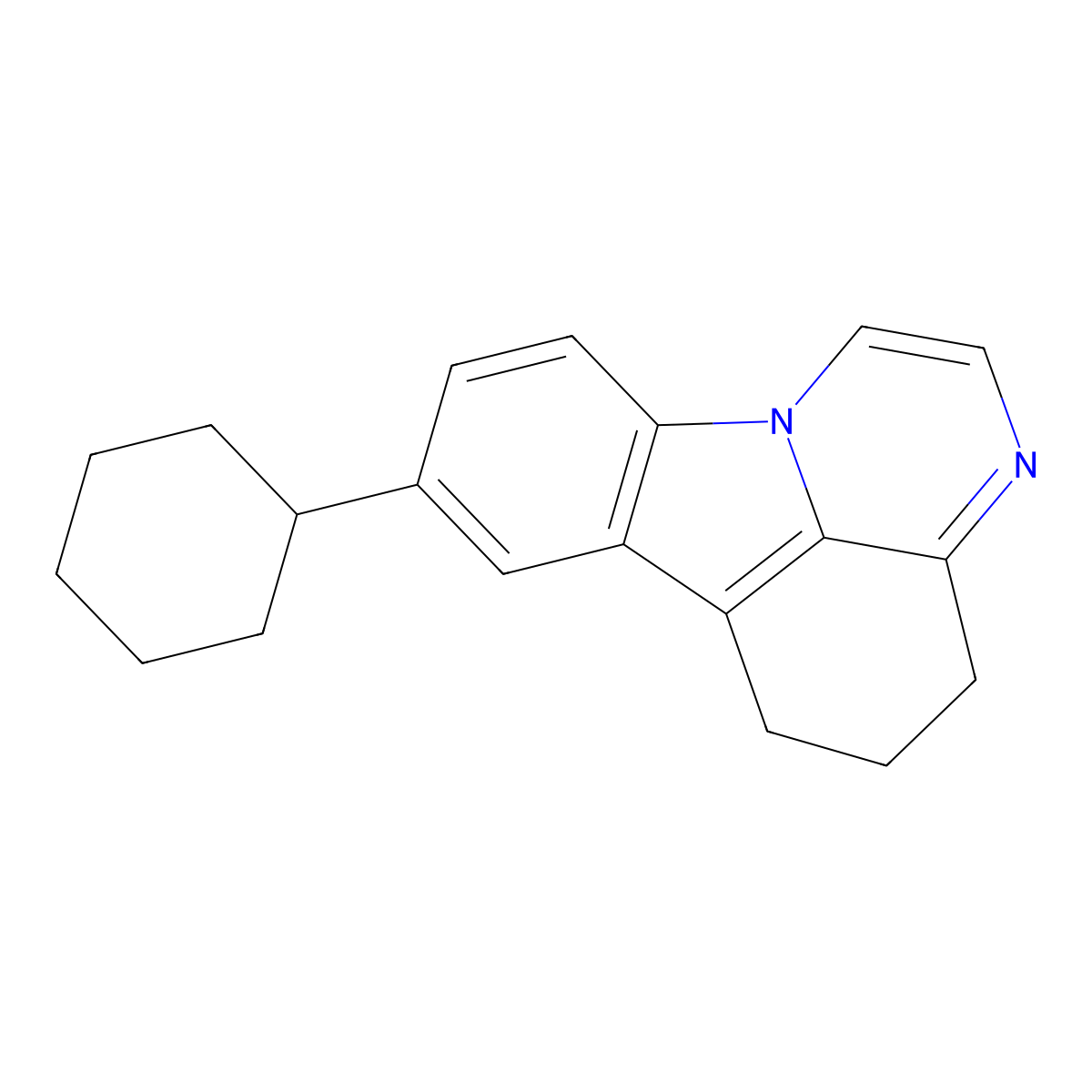 8-Cyclohexyl-5,6-dihydro-4H-pyrazino[3,2,1-jk]carbazole molecular structure, CAS 157056-89-8