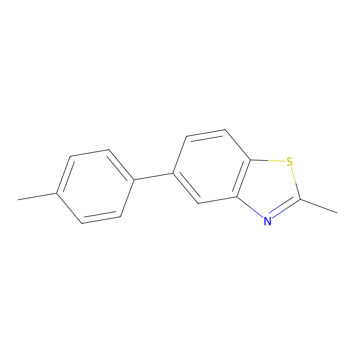 2-Methyl-5-(4-methylphenyl)-1,3-benzothiazole molecular structure, CAS 157059-80-8