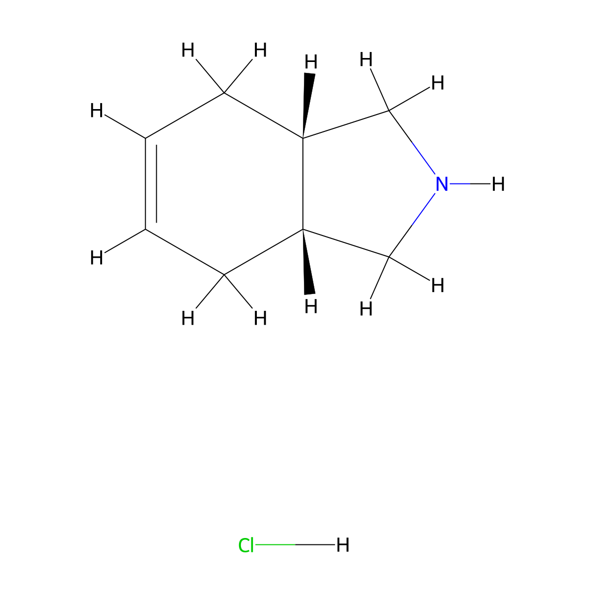 rac-(3aR,7aS)-2,3,3a,4,7,7a-Hexahydro-1H-isoindole hydrochloride molecular structure, CAS 157060-08-7