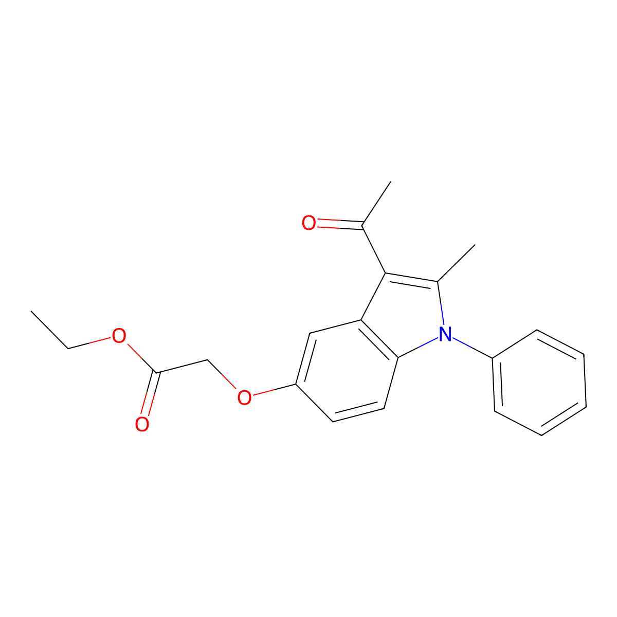 ethyl [(3-acetyl-2-methyl-1-phenyl-1H-indol-5-yl)oxy]acetate molecular structure, CAS 157064-65-8