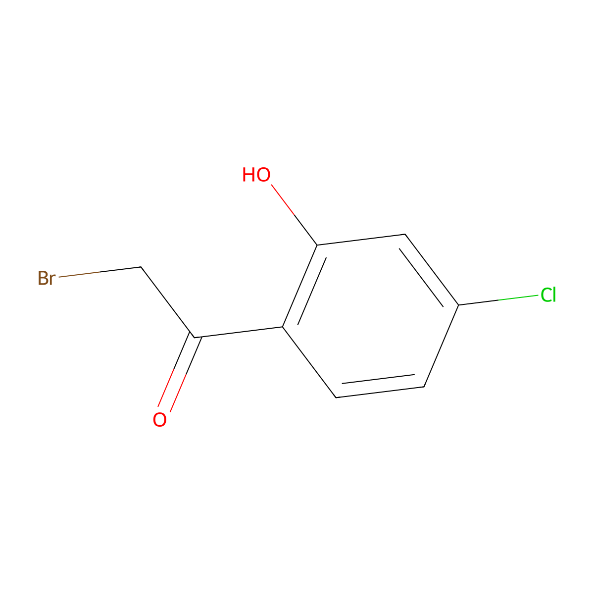 2-Bromo-1-(4-chloro-2-hydroxy-phenyl)-ethanone molecular structure, CAS 157068-00-3