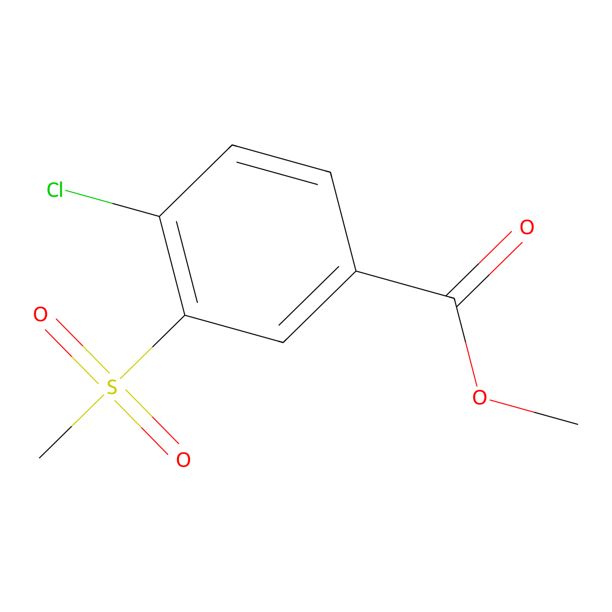 Methyl 4-chloro-3-(methylsulfonyl)benzoate molecular structure, CAS 157069-50-6