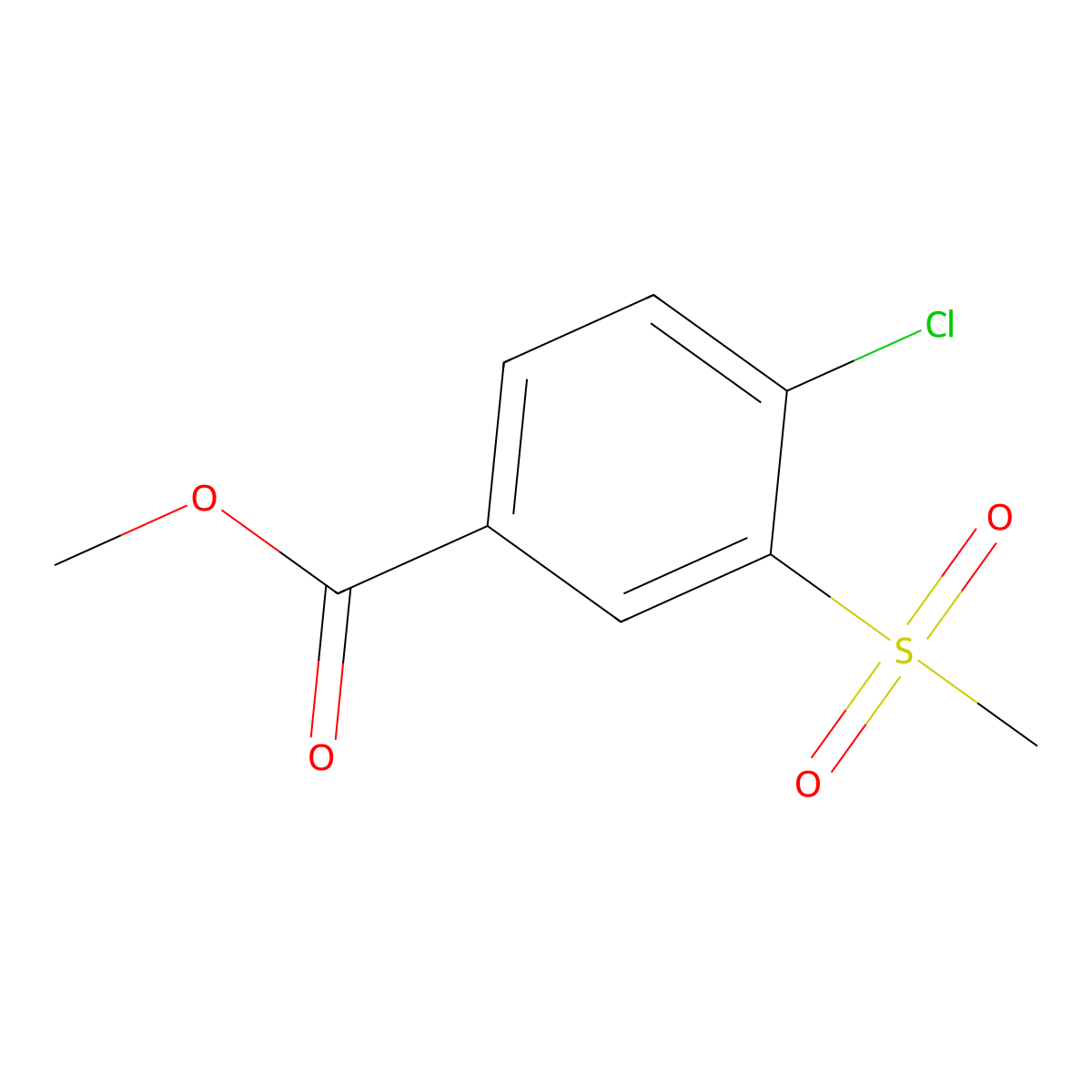 Methyl 4-chloro-3-(methylsulfonyl)benzoate molecular structure, CAS 157069-50-6