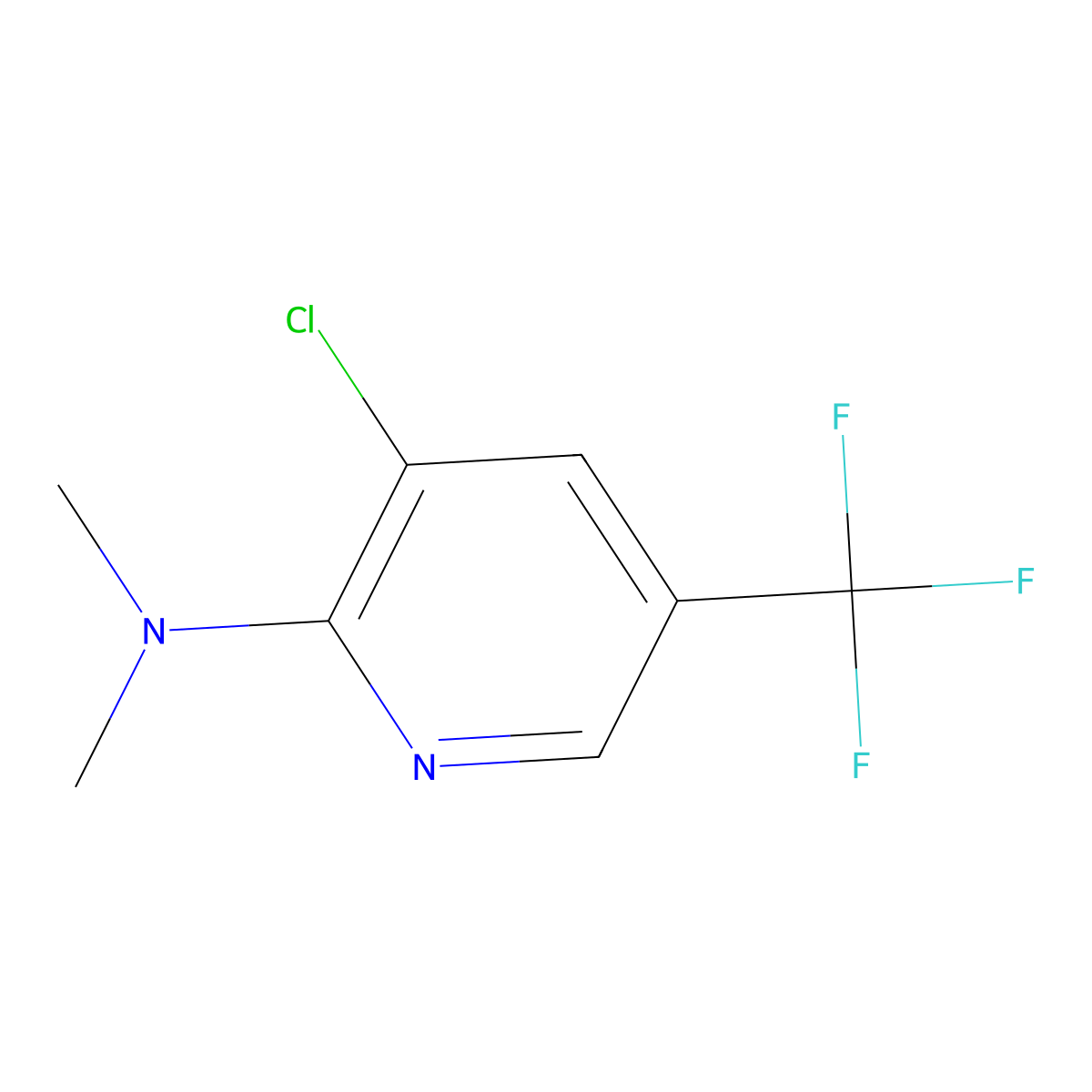 3-chloro-N,N-dimethyl-5-(trifluoromethyl)pyridin-2-amine molecular structure, CAS 157071-79-9