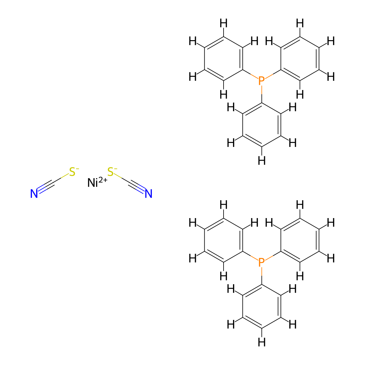 Nickel(2+) thiocyanate--triphenylphosphane (1/2/2) molecular structure, CAS 15709-62-3